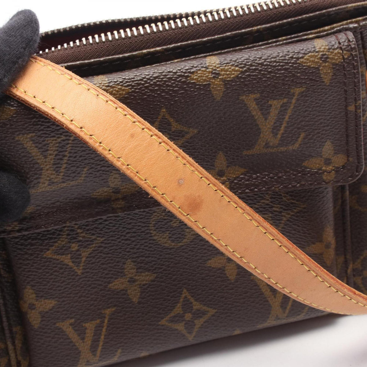 Louis Vuitton Brown Monogram Coated Canvas Leather Handbag Shoulder Bag (Pre-Owned)