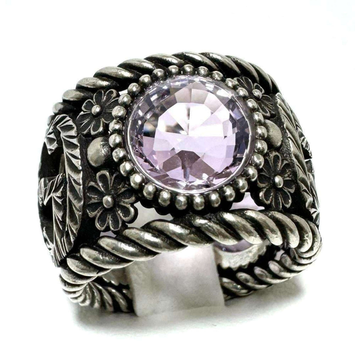 Gucci Silver Rhinestone Silver 925 Band Ring (Pre-Owned)