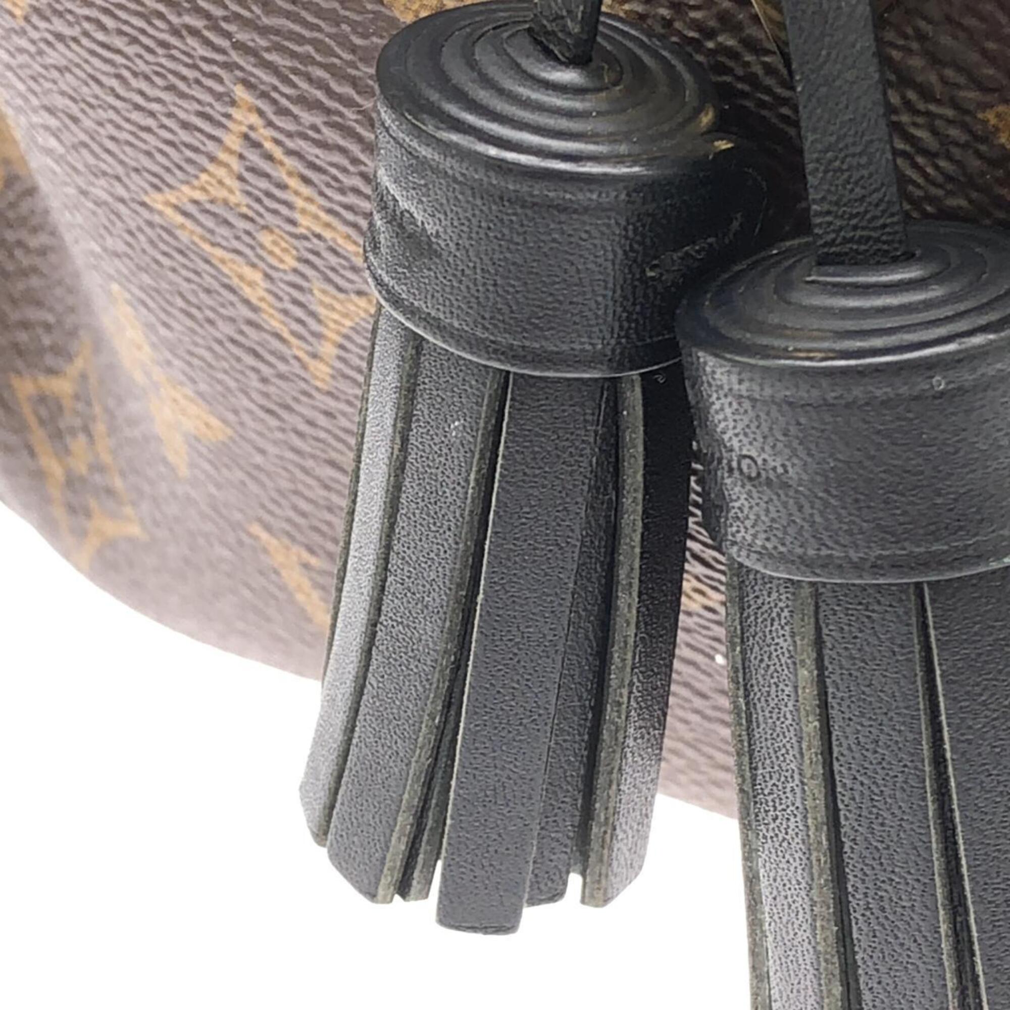 Louis Vuitton Monogram Black Marron Coated Canvas Leather Shoulder Bag (Pre-Owned)