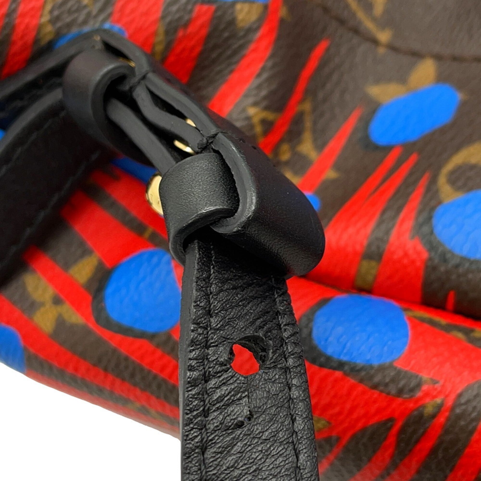 Louis Vuitton Black Blue Monogram Noir Red Color Monogram Handbag (Pre-Owned)