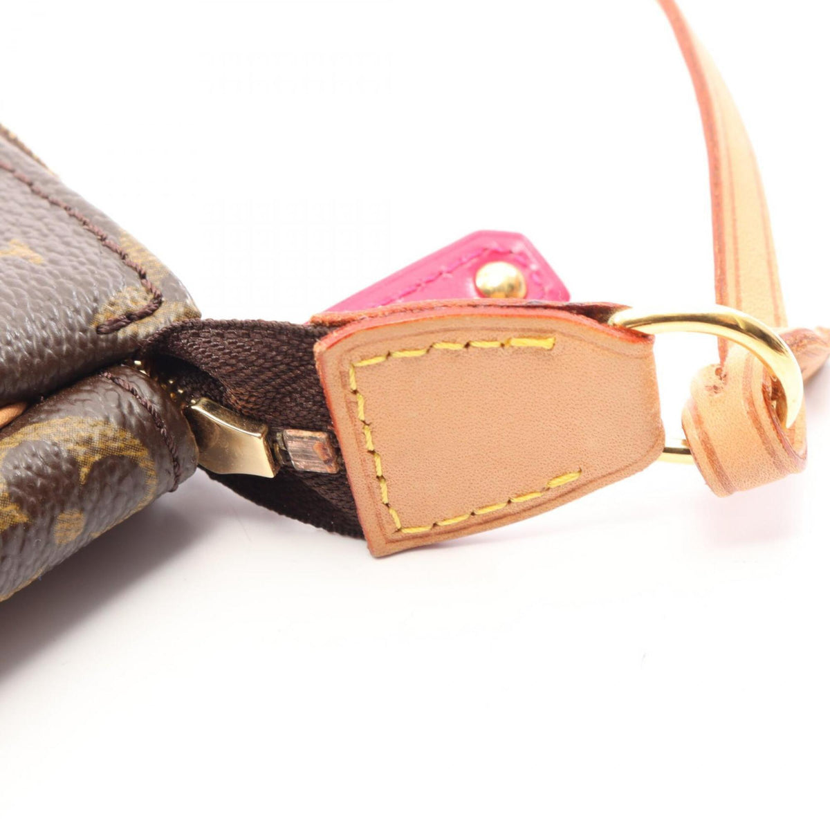 Louis Vuitton Brown Fuchsia Pink Coated Canvas Leather Handbag (Pre-Owned)