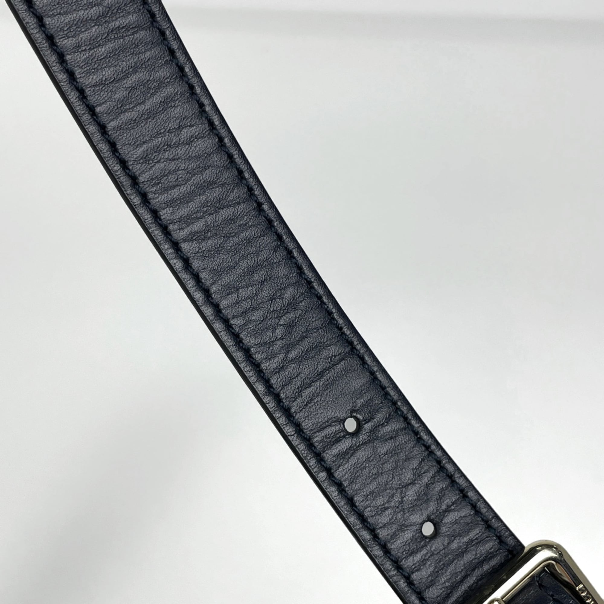 Gucci Sherry Line Beige Navy Gg Canvas Leather Shoulder Bag (Pre-Owned)