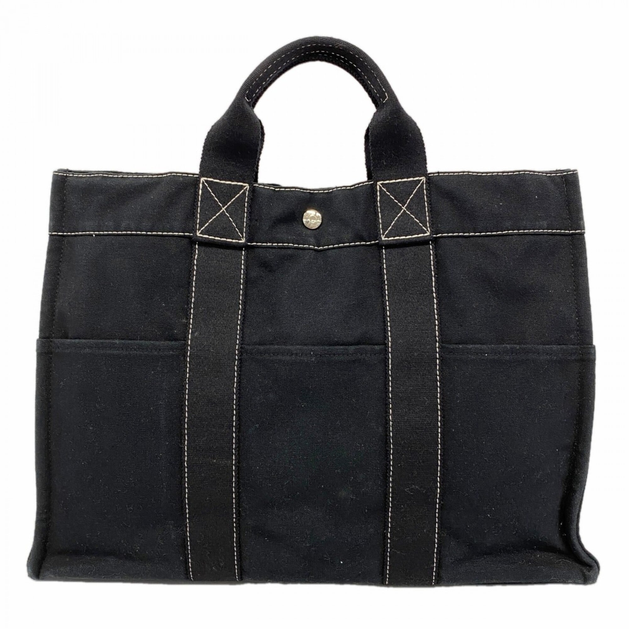 Hermes Black Canvas Tote Bag (Pre-Owned)