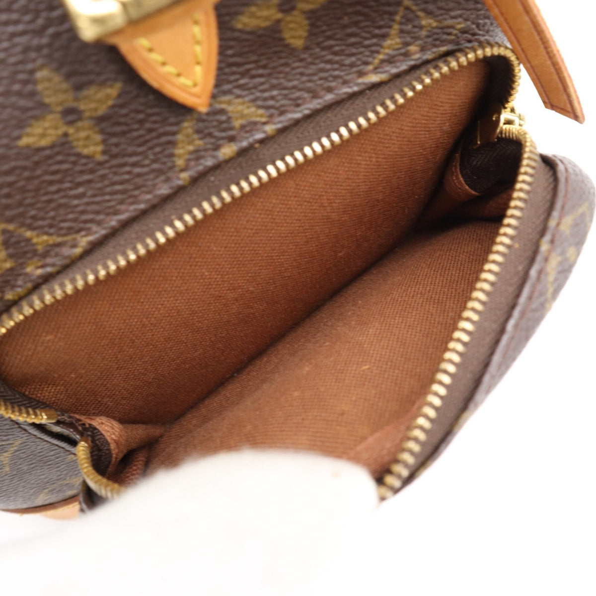 Louis Vuitton Beige Brown Coated Canvas Leather Backpack (Pre-Owned)