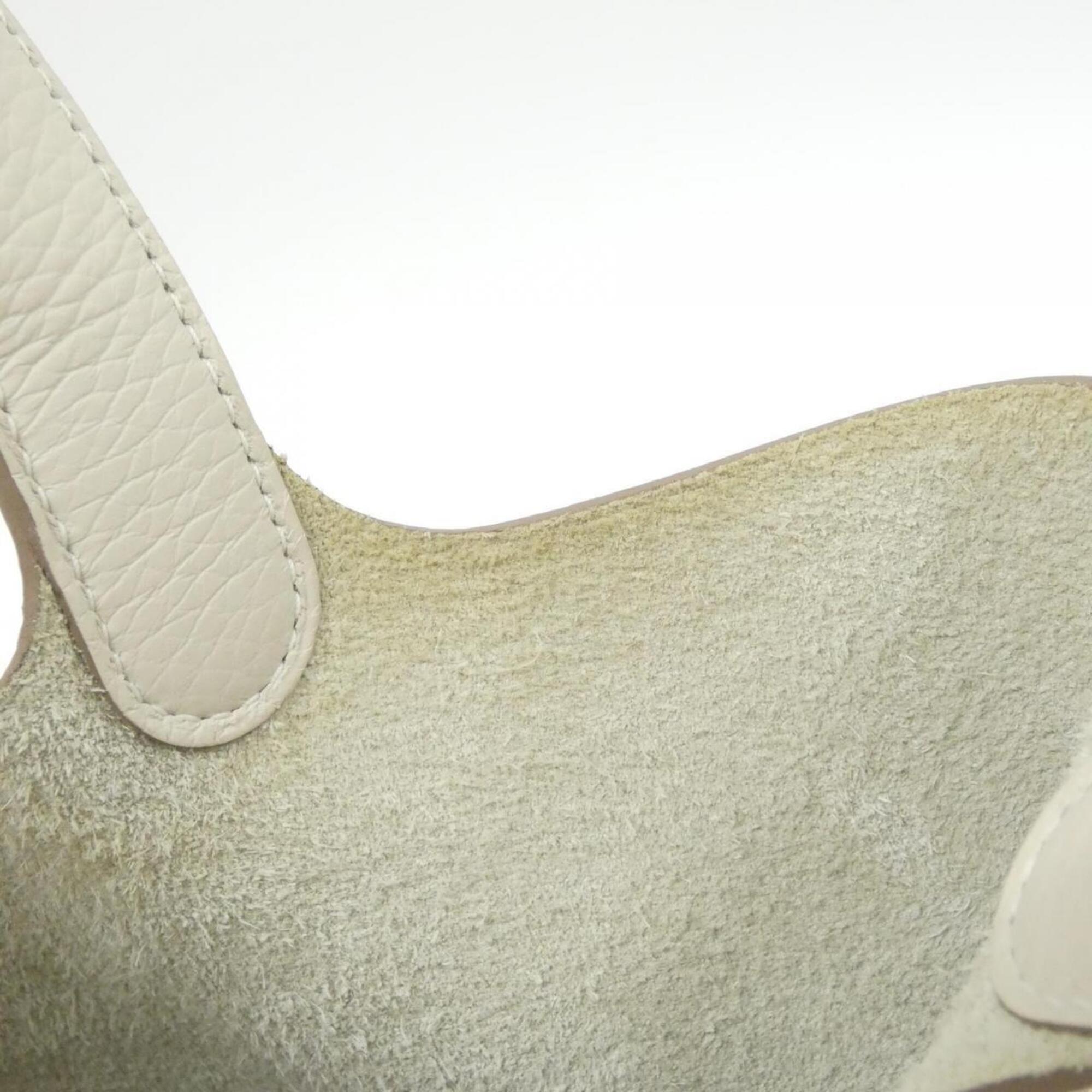 Hermes Cream White Taurillon Clemence Leather Handbag (Pre-Owned)