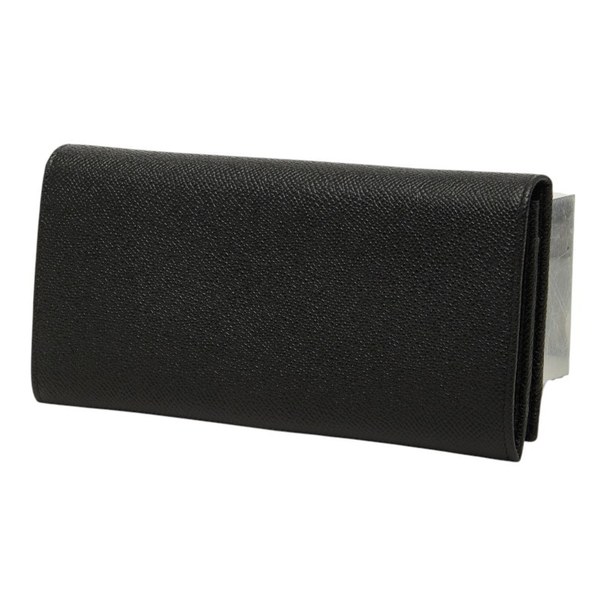 Bvlgari Black Leather Long Wallet (Bi-Fold) (Pre-Owned)