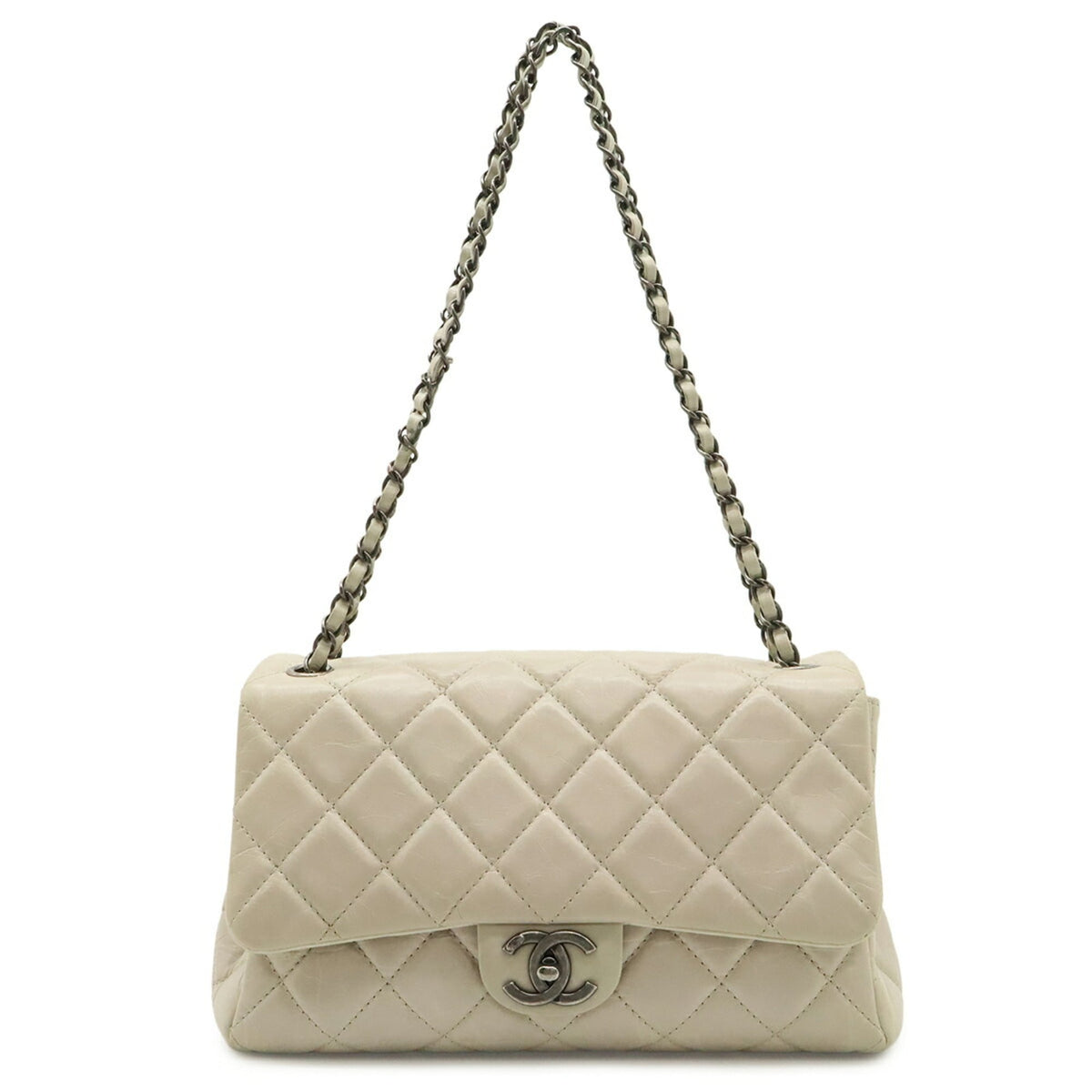 Chanel Matelasse Beige Sand Leather Shoulder Bag (Pre-Owned)