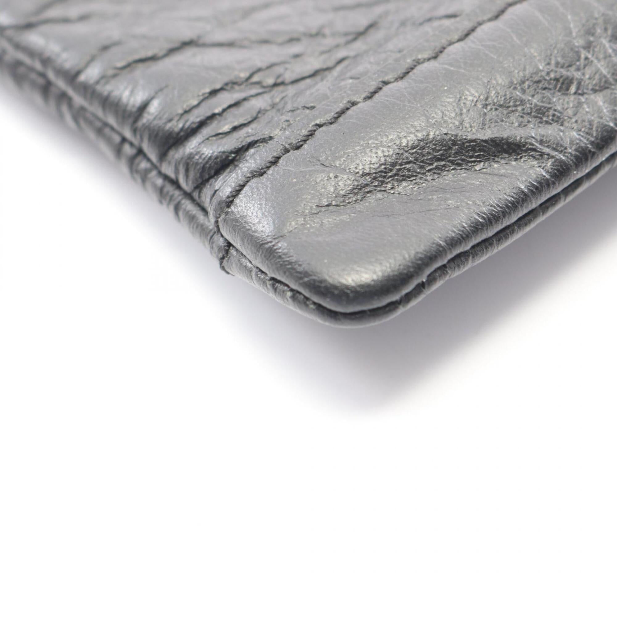 Balenciaga Black Leather Clutch Bag (Pre-Owned)