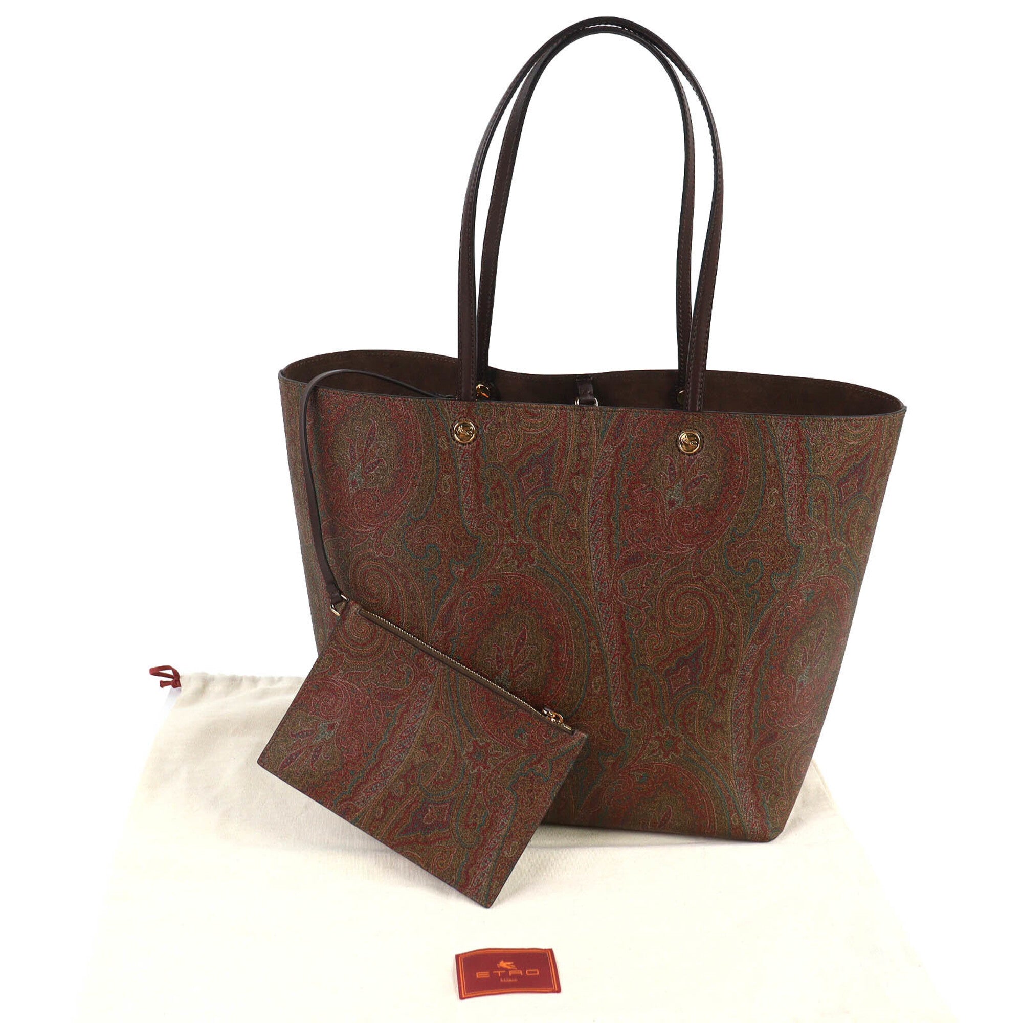 Etro Brown Pvc Leather Pouch Tote Bag (Pre-Owned)