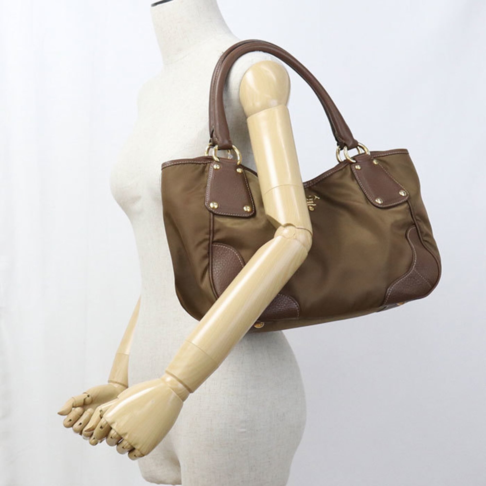 Prada Brown Nylon Tote Bag (Pre-Owned)