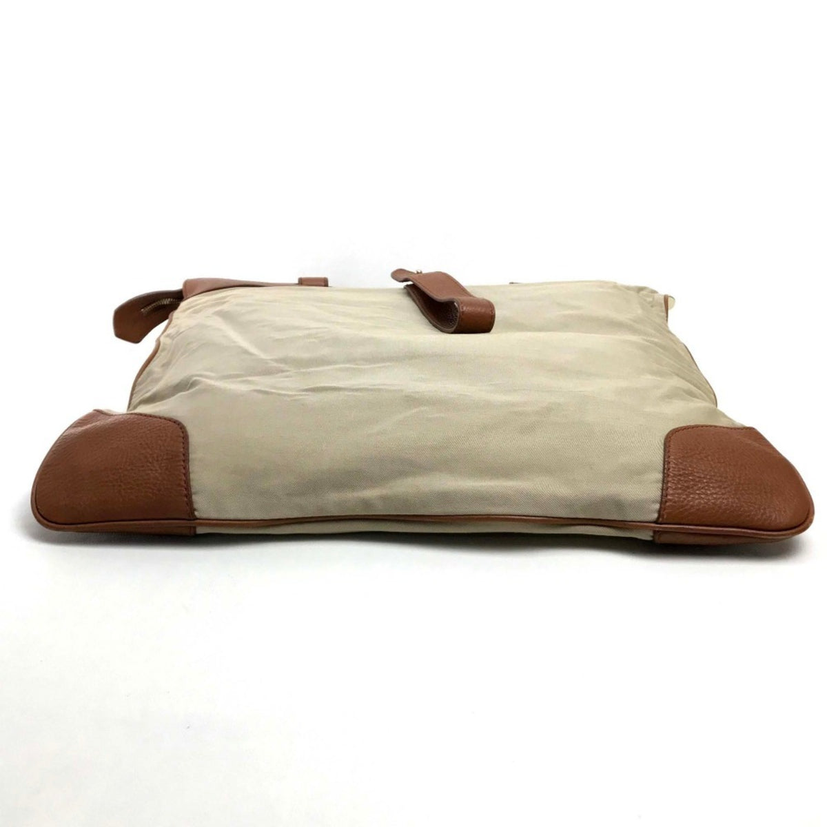 Burberry Beige Brown Canvas Leather Tote Bag (Pre-Owned)