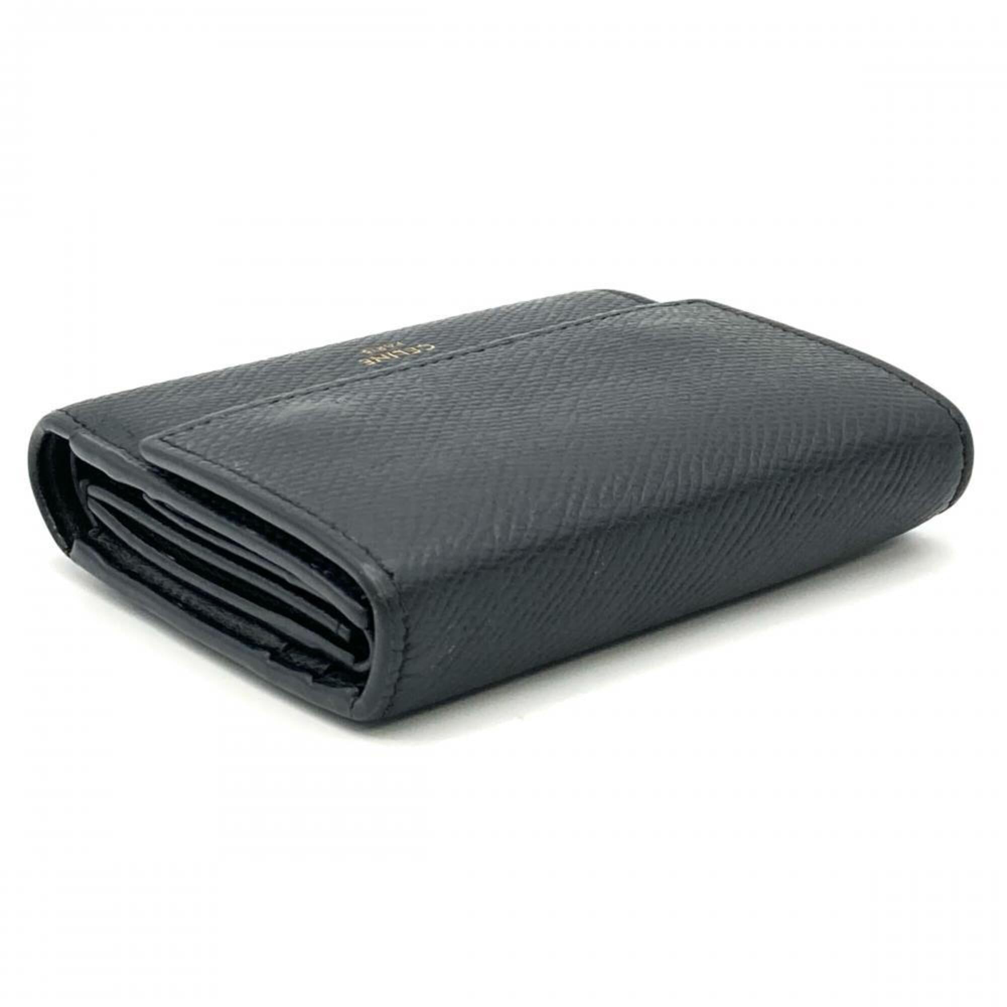 Celine Black Leather Wallet (Tri-Fold) (Pre-Owned)