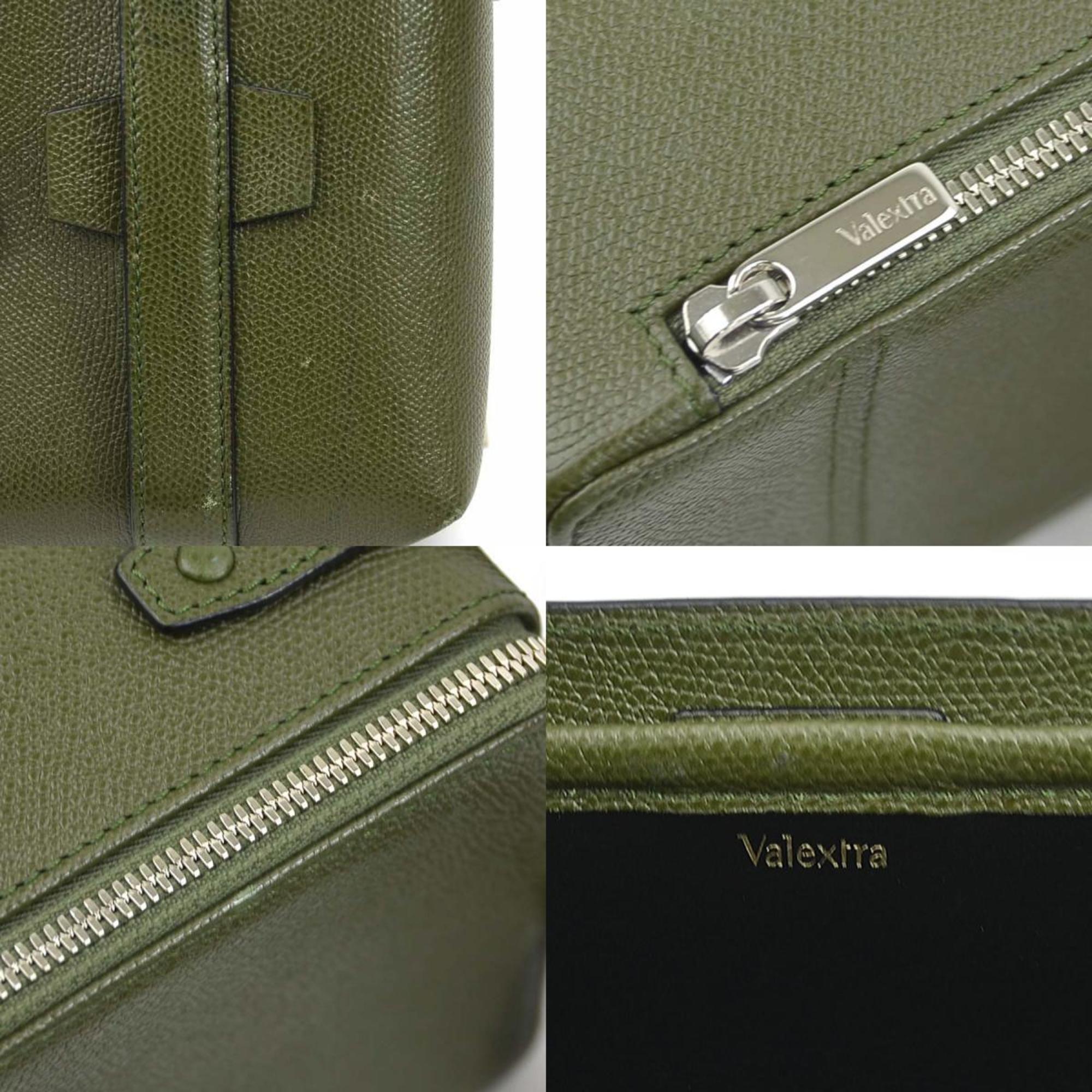 Valextra Khaki Leather Shoulder Bag (Pre-Owned)