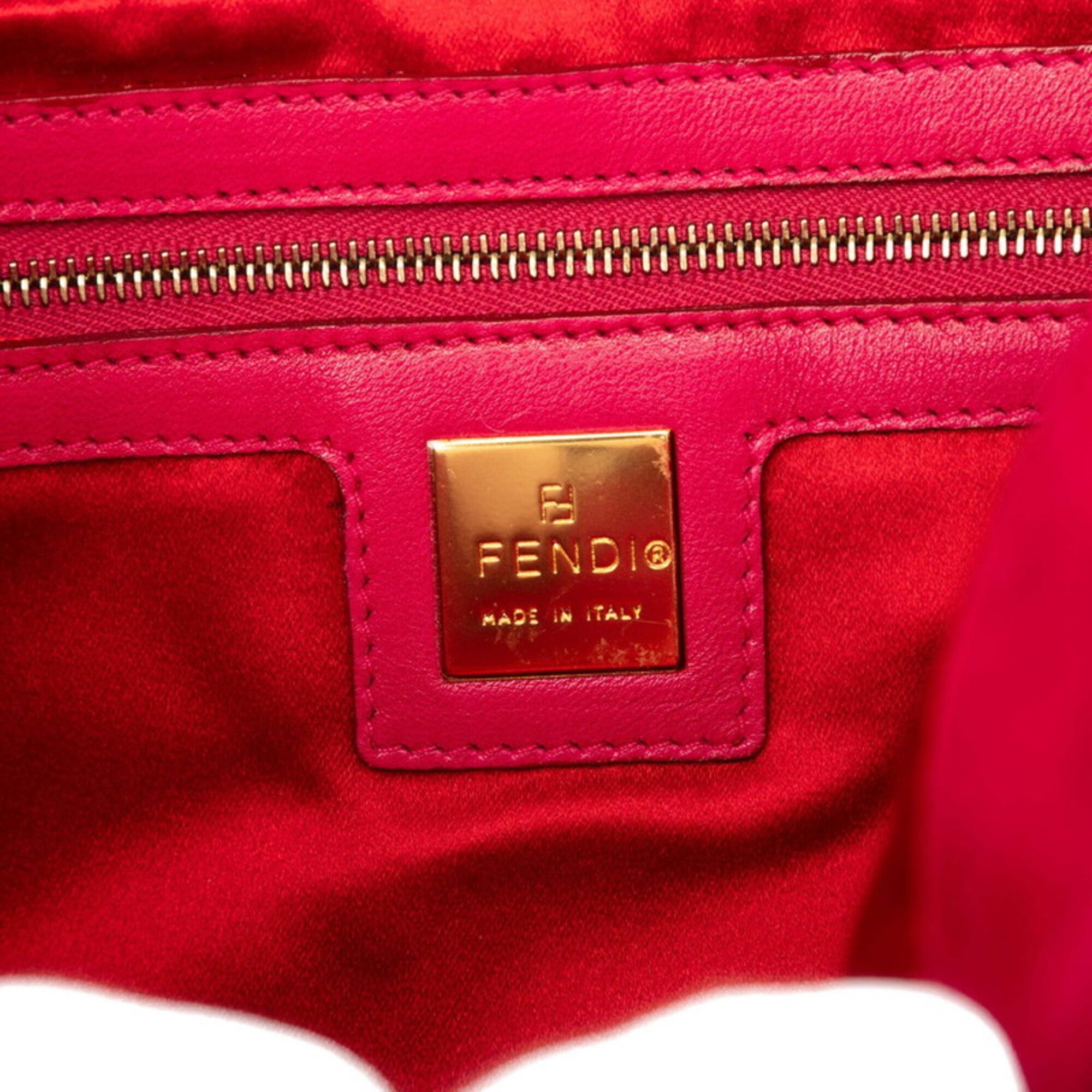 Fendi Pink Suede Leather Shoulder Bag (Pre-Owned)