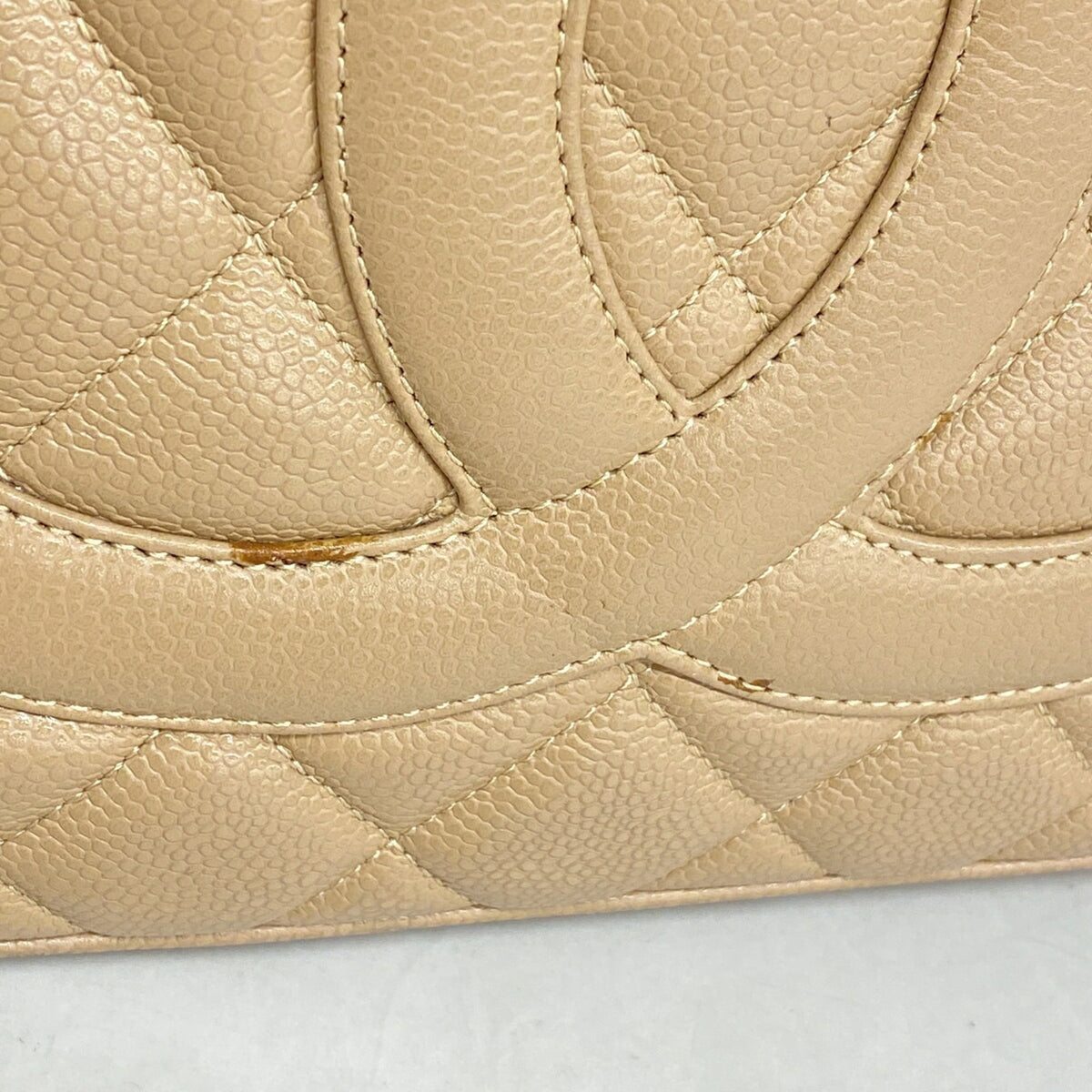 Chanel Beige Grained Calfskin Tote Bag (Pre-Owned)