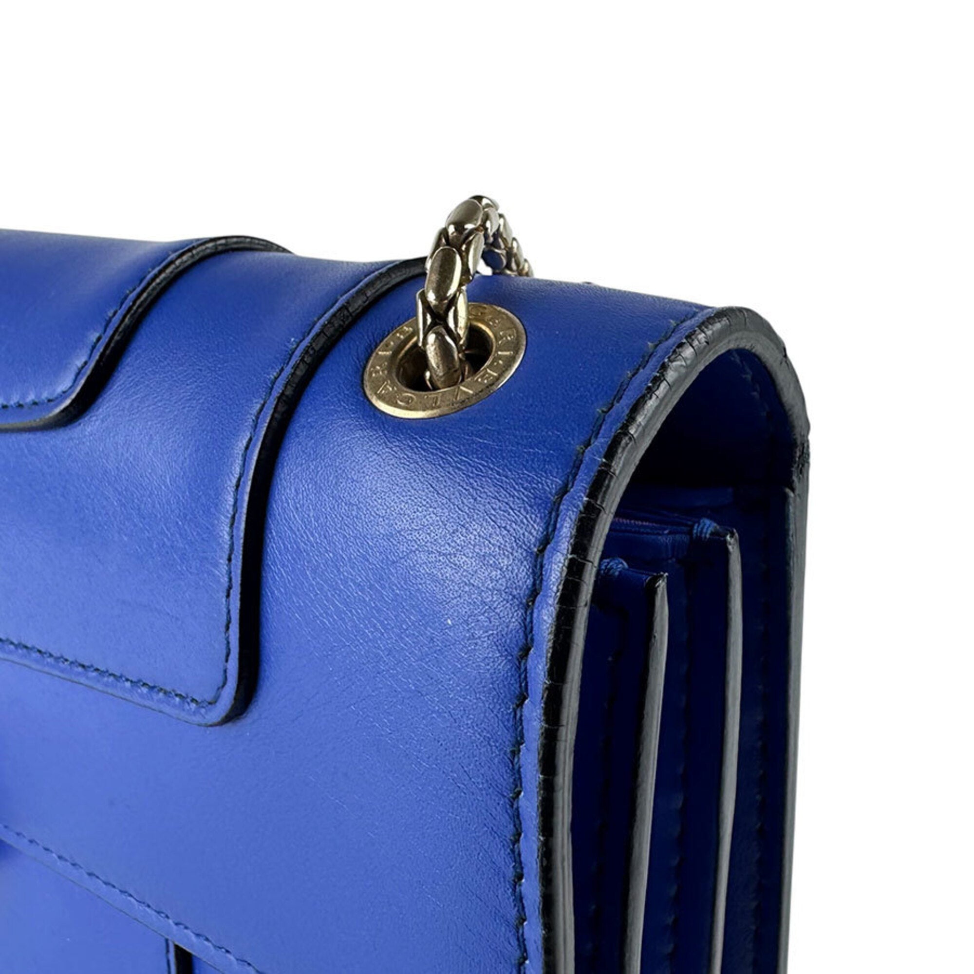 Bvlgari Blue Leather Shoulder Bag (Pre-Owned)