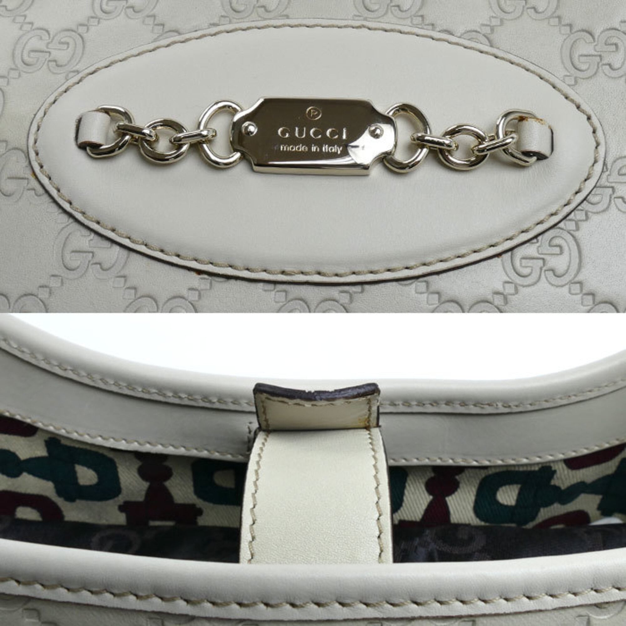 Gucci White Leather Shoulder Bag (Pre-Owned)