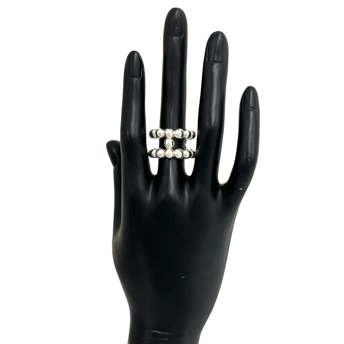 Hermes Silver Silver 925 Band Ring (Pre-Owned)