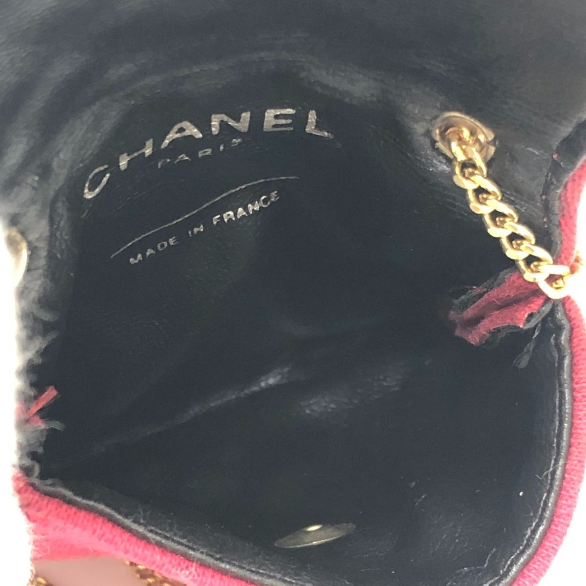 Chanel Red Color Jersey Pouch Shoulder Bag (Pre-Owned)
