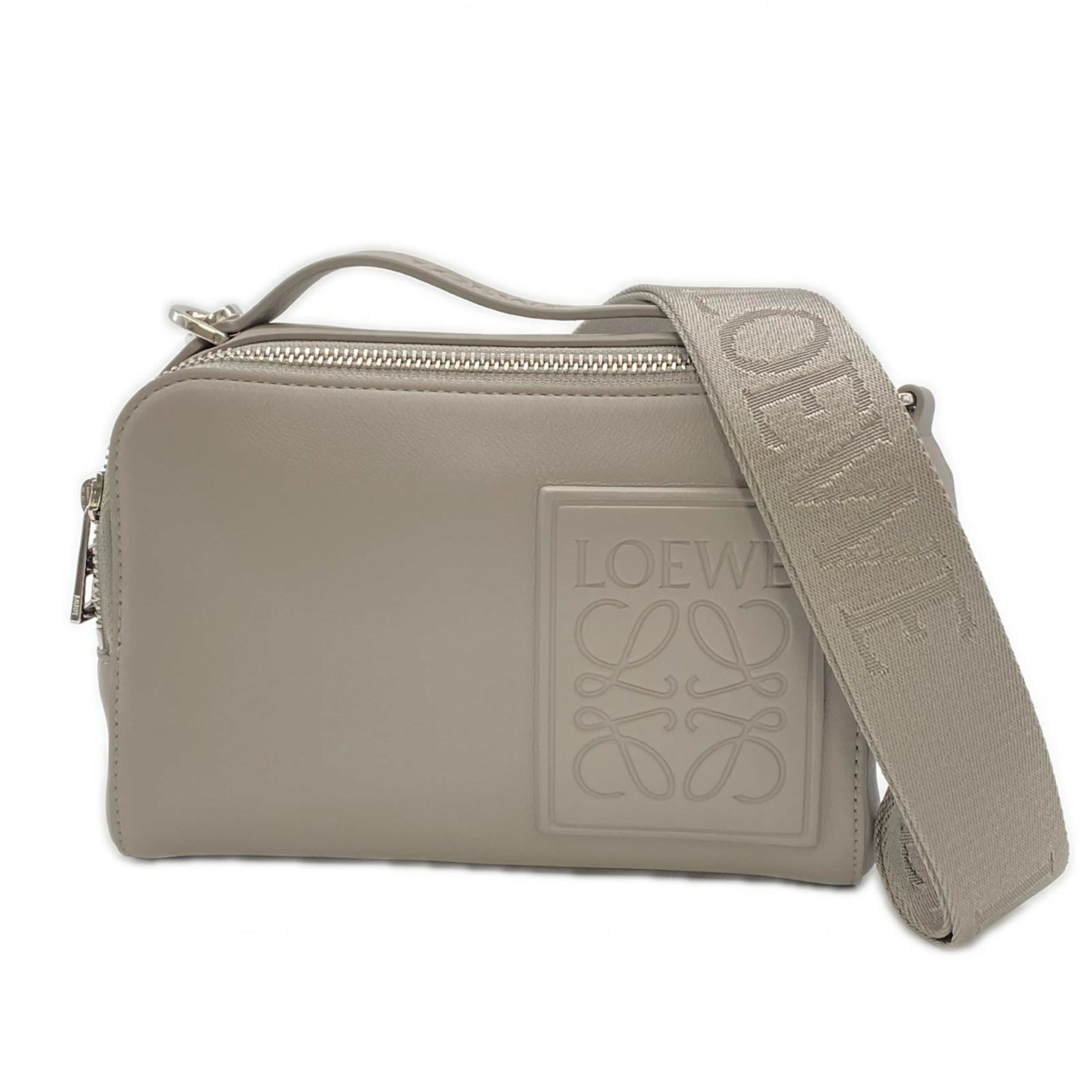 Loewe Gray Leather Shoulder Bag (Pre-Owned)