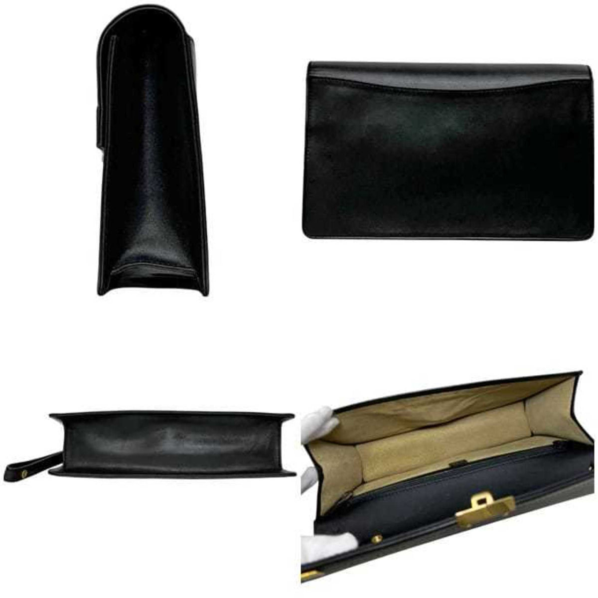 Dunhill Black Leather Clutch Bag (Pre-Owned)