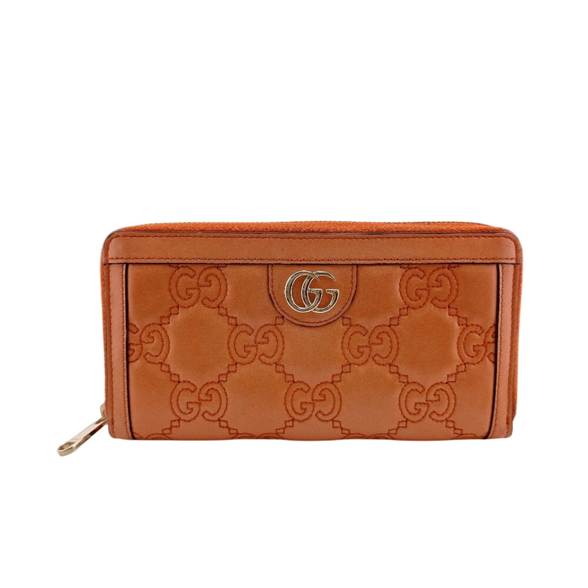 Gucci Orange Leather Long Wallet (Bi-Fold) (Pre-Owned)