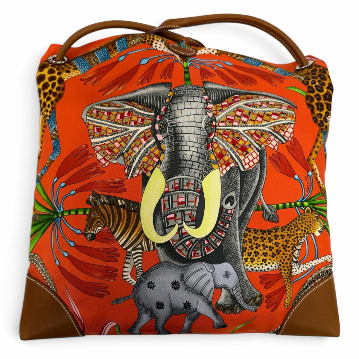 Hermes Fauve Orange Poppy Silk Shoulder Bag (Pre-Owned)