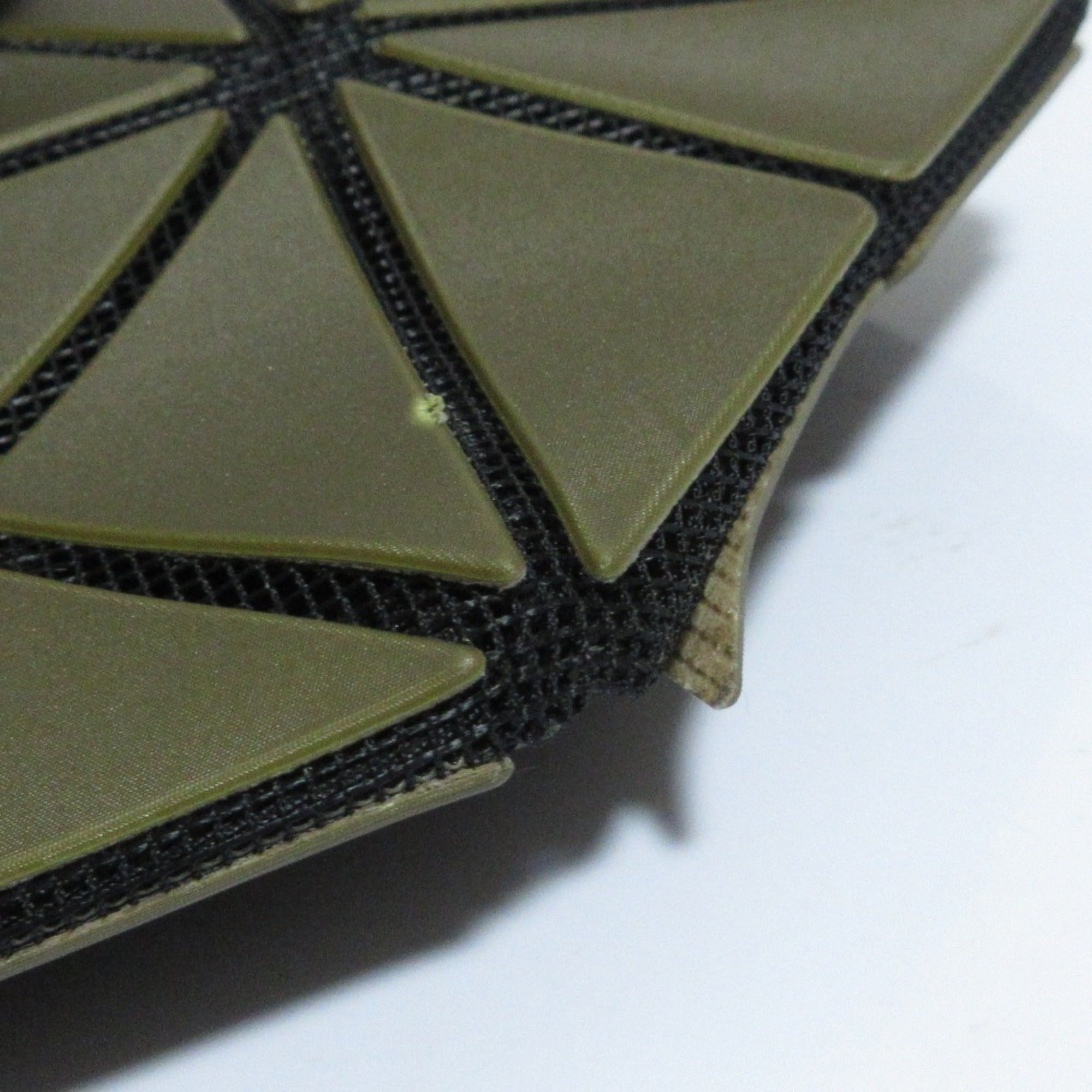 Bao Bao Issey Miyake Khaki Vinyl Polyester Nylon Brass Polyurethane Shoulder Bag (Pre-Owned)