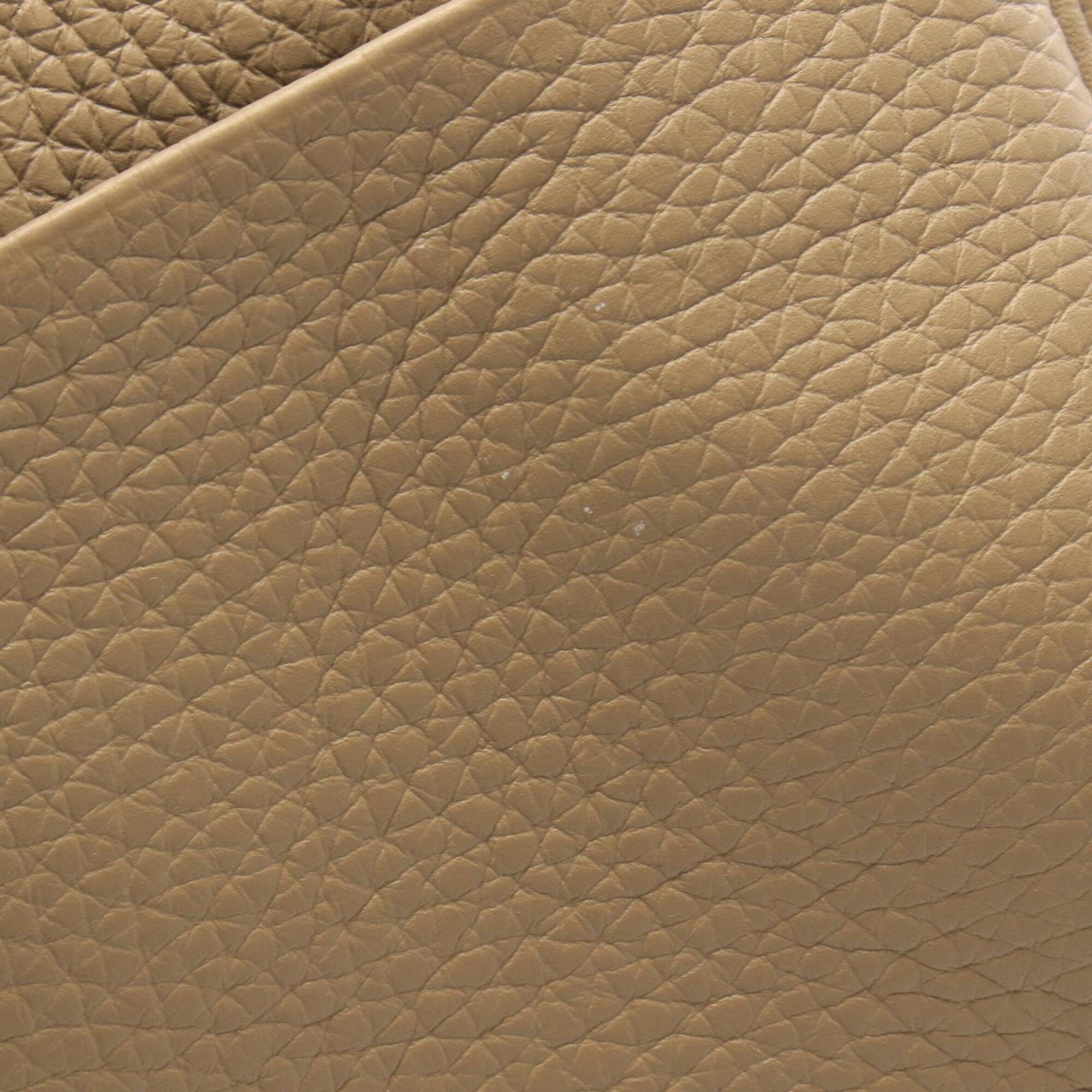 Hermes Beige Taurillon Clemence Leather Handbag Shoulder Bag (Pre-Owned)