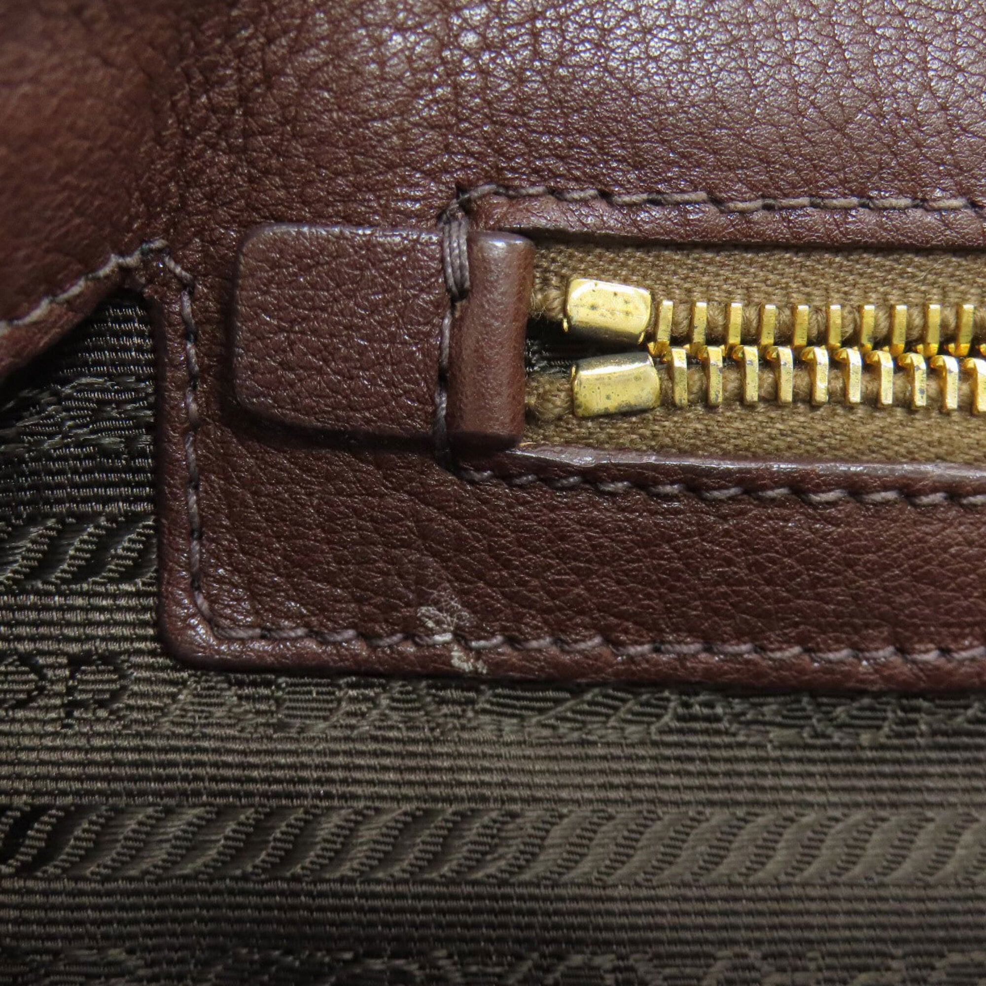 Prada Brown Leather Tote Bag (Pre-Owned)