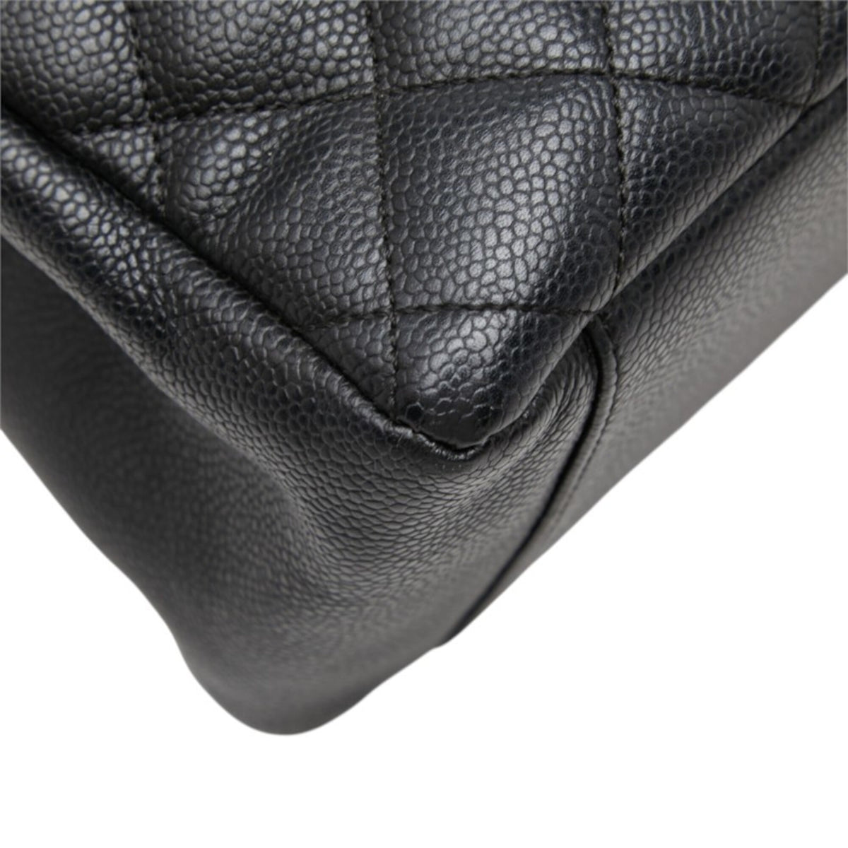 Chanel Black Grained Calfskin Shoulder Bag Tote Bag (Pre-Owned)