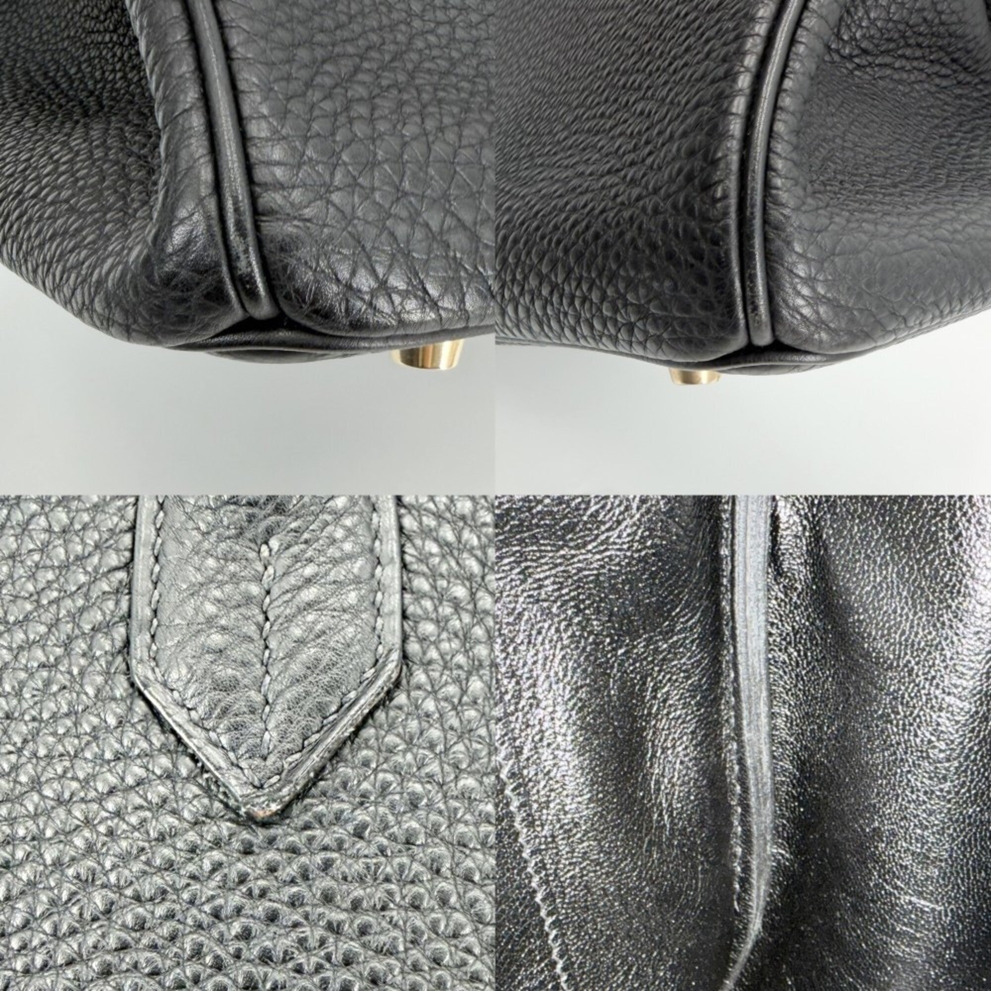 Hermes Black Leather Handbag (Pre-Owned)