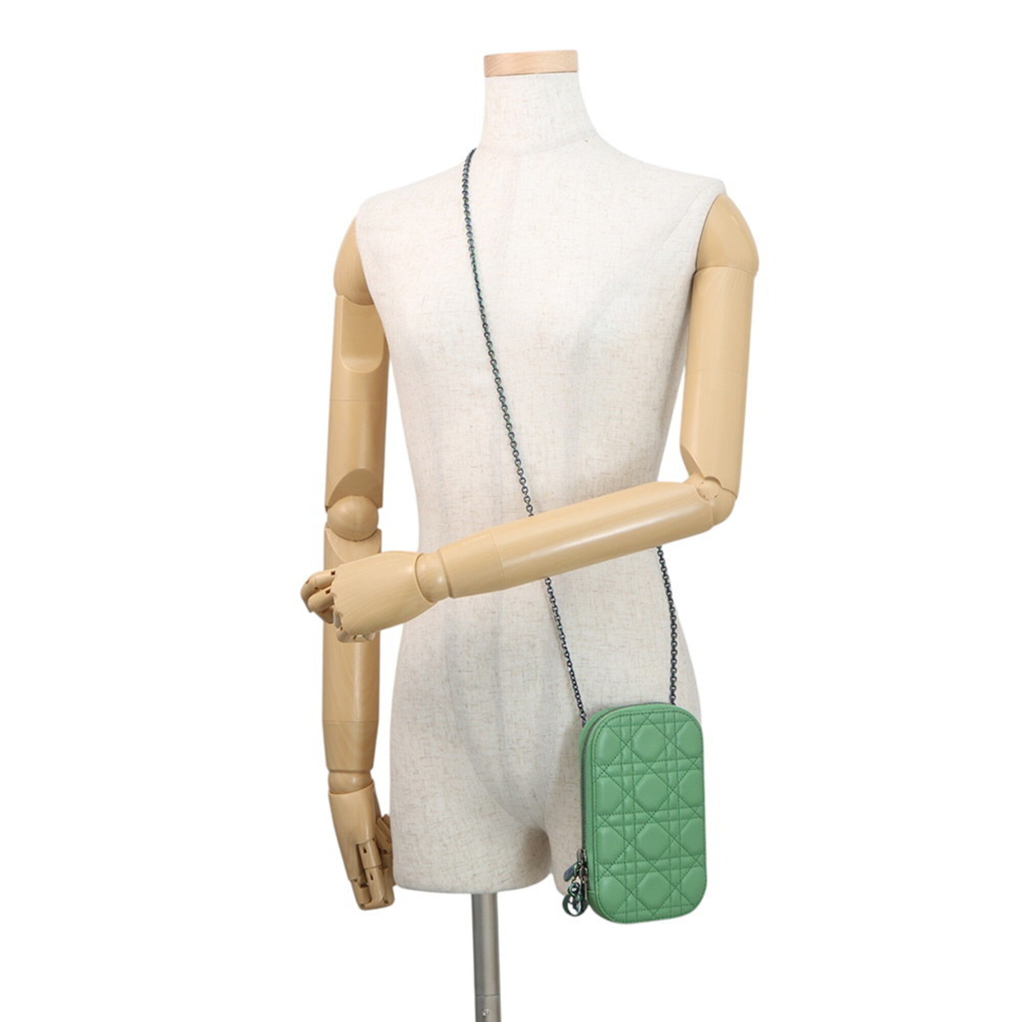 Christian Dior Green Leather Phone Wallet (Pre-Owned)
