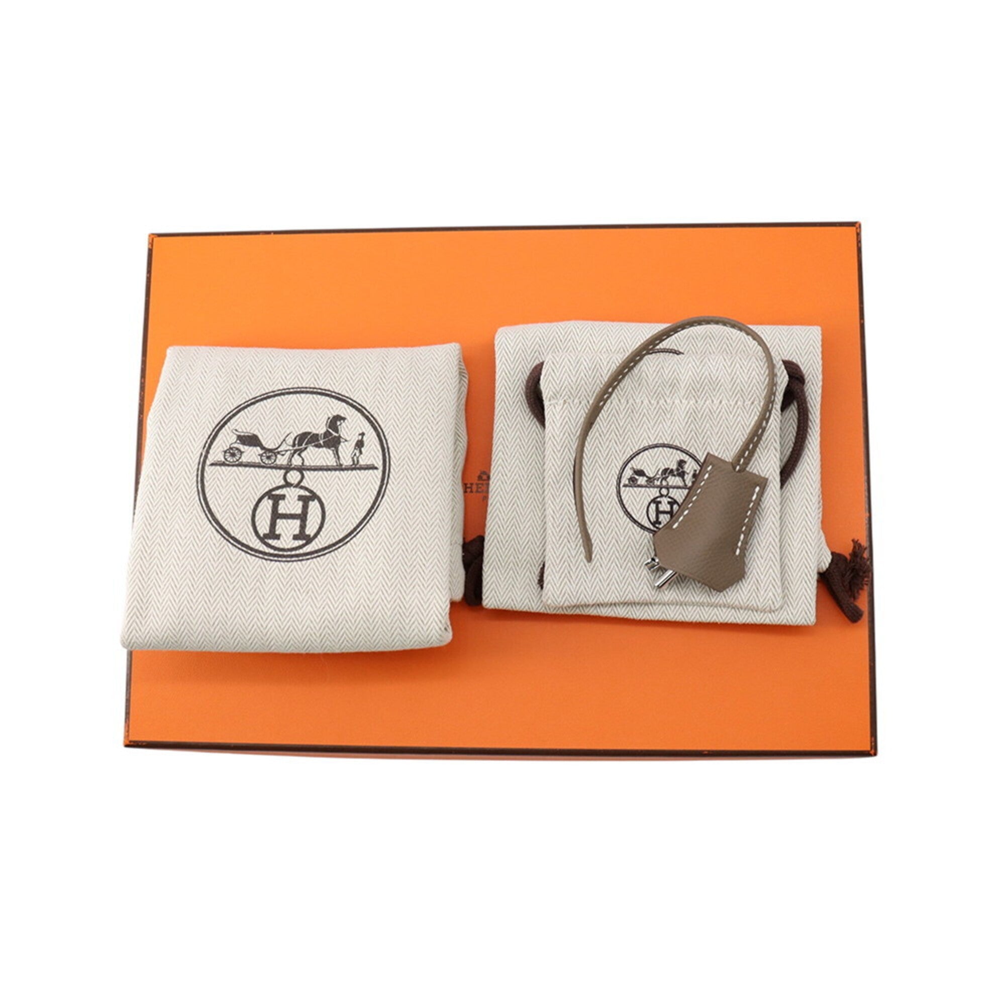 Hermes Etoupe Gray Epsom Leather Clutch Bag (Pre-Owned)