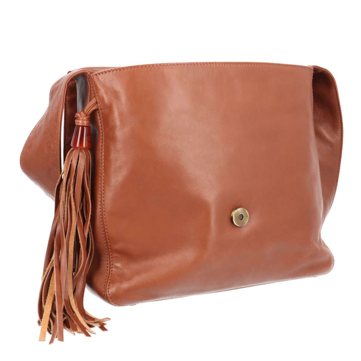 Chanel Brown Leather Handbag Shoulder Bag (Pre-Owned)