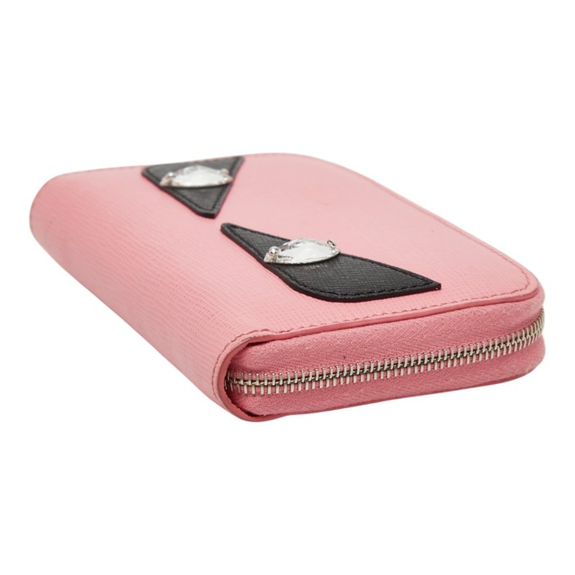 Fendi Black Pink Leather Coin Purse/Coin Case (Pre-Owned)