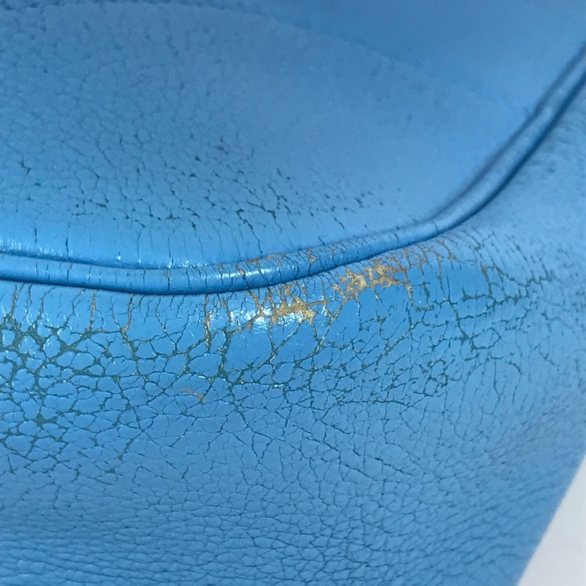 Hermes Trim Blue Leather Shoulder Bag Tote Bag (Pre-Owned)