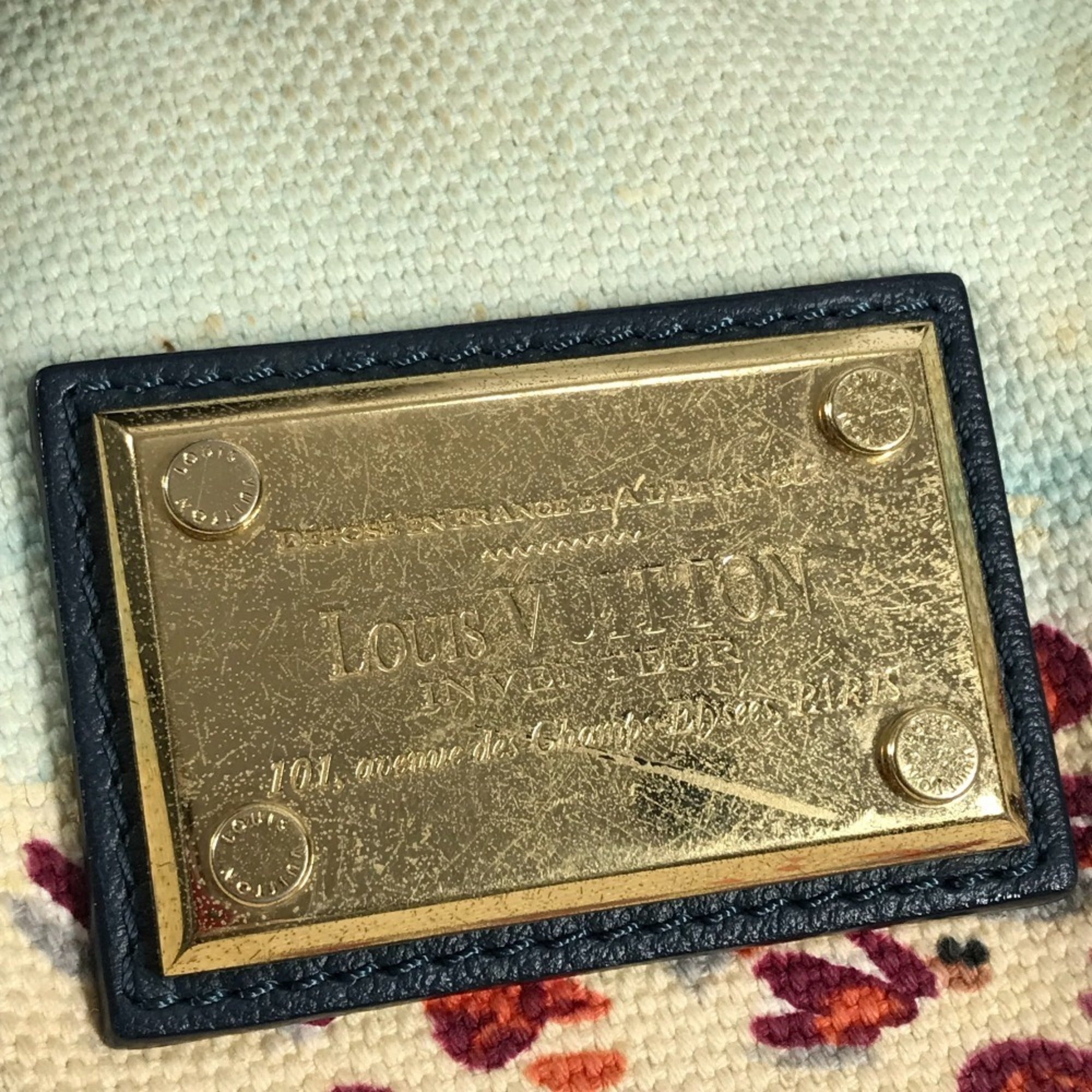 Louis Vuitton Blue Canvas Shoulder Bag Tote Bag (Pre-Owned)