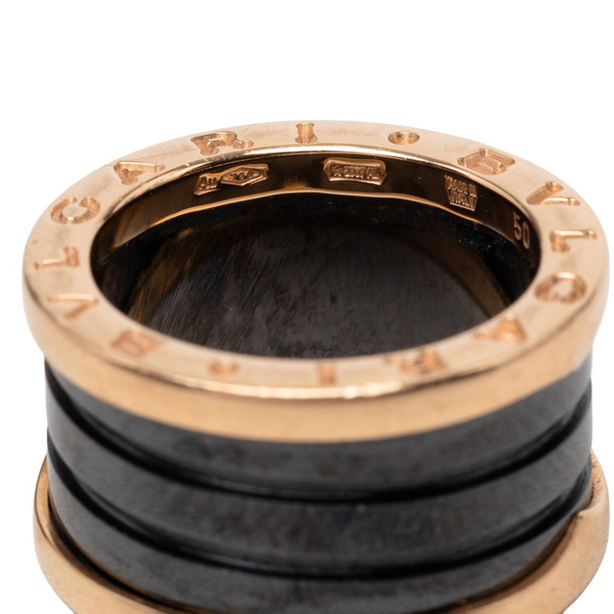 Bvlgari Black Yellow Gold (18K) Ceramic Band Ring (Pre-Owned)