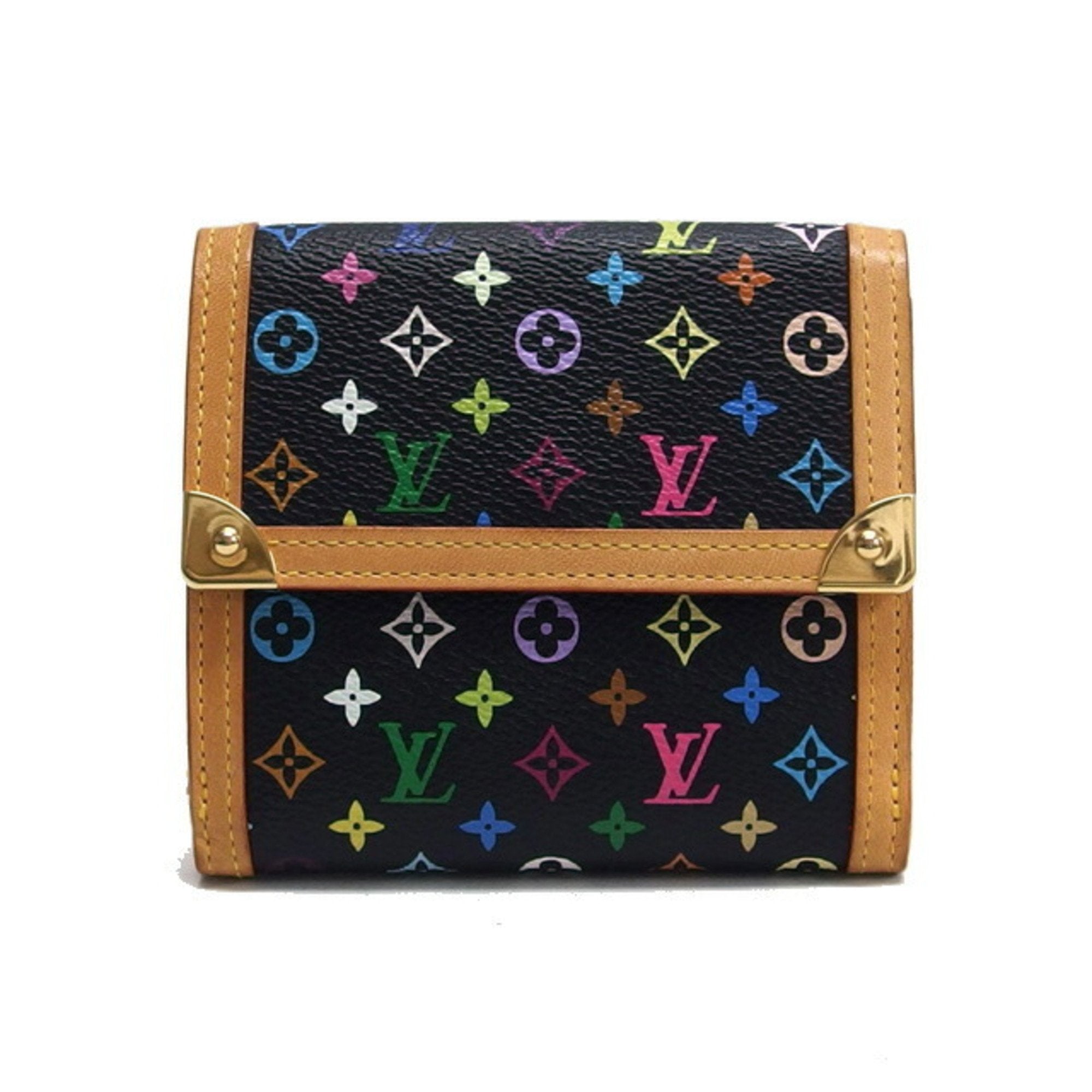 Louis Vuitton Monogram Multicolore Black Noir Monogram Multicolore Wallet (Tri-Fold) (Pre-Owned)
