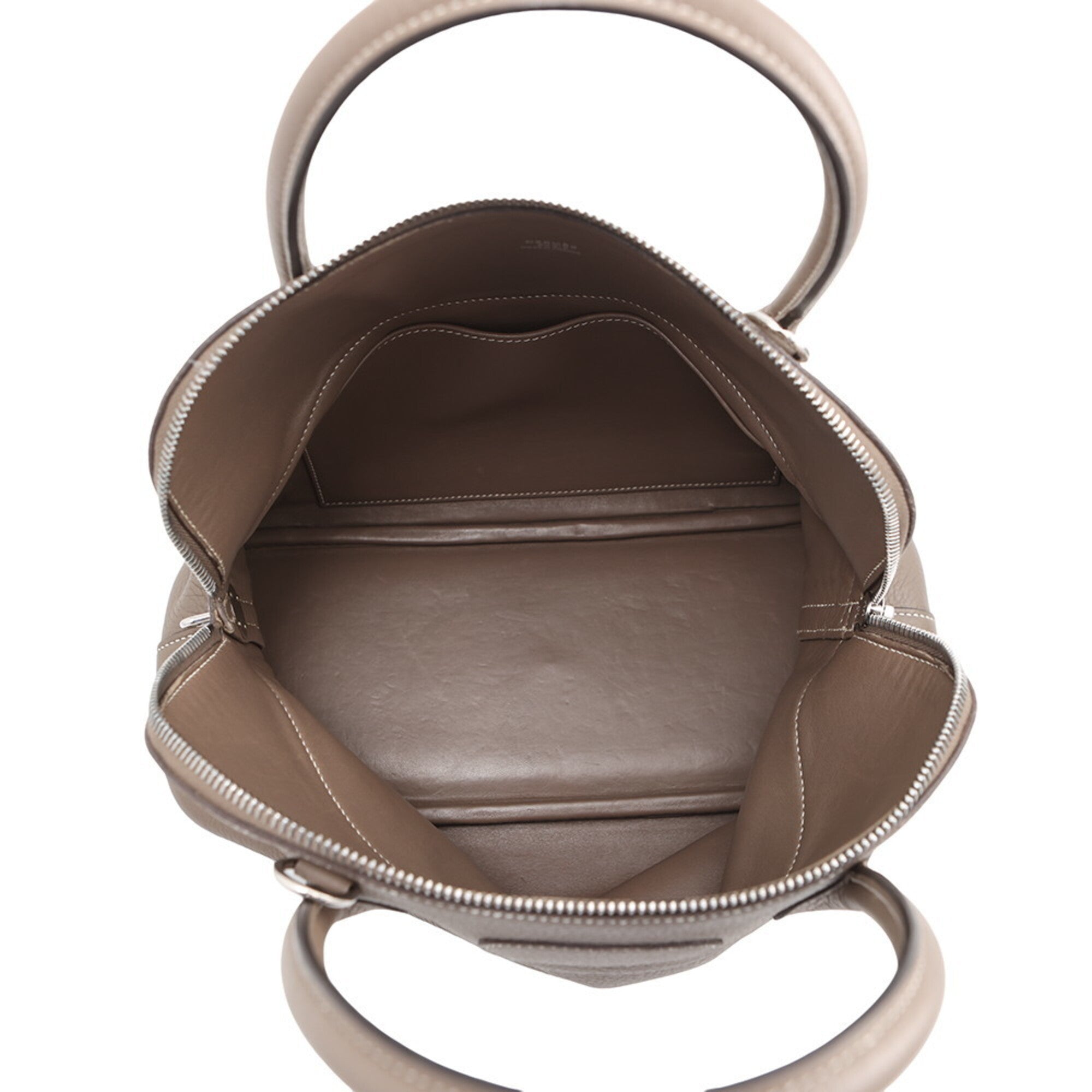 Hermes Etoupe Gray Taurillon Clemence Leather Handbag (Pre-Owned)