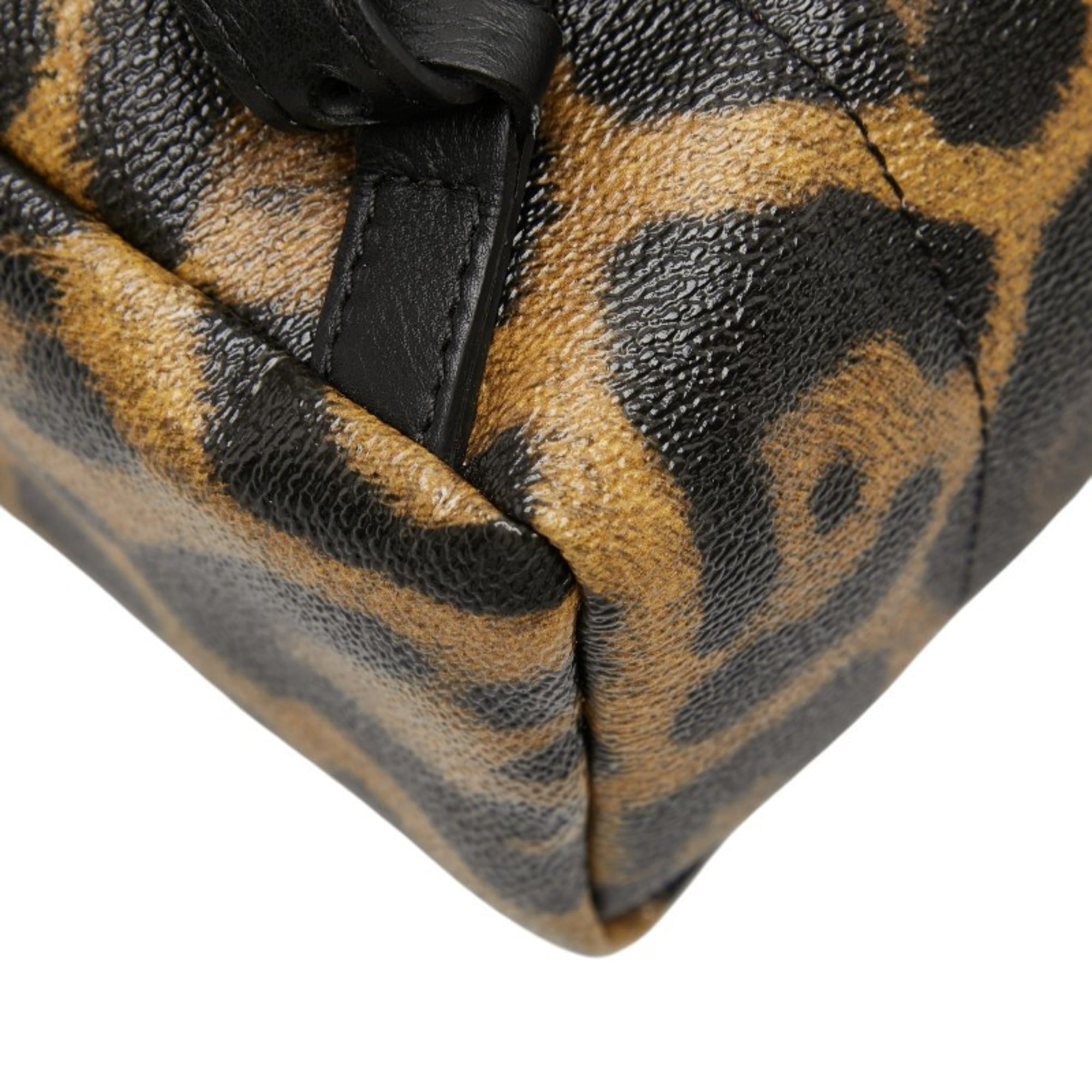 Louis Vuitton Black Brown Leopard Pvc Leather Backpack Basket (Pre-Owned)