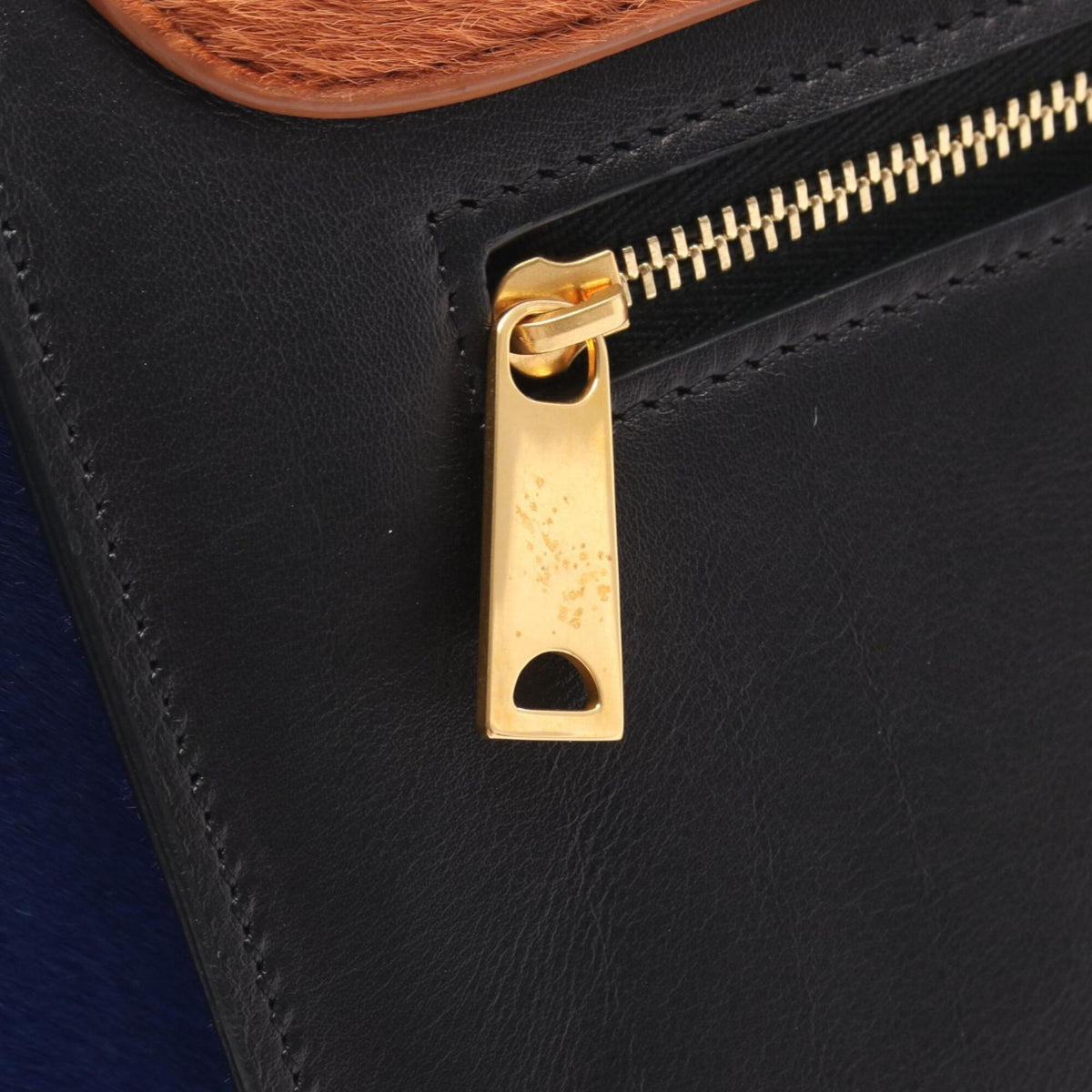 Celine Black Blue Brown Leather Handbag (Pre-Owned)
