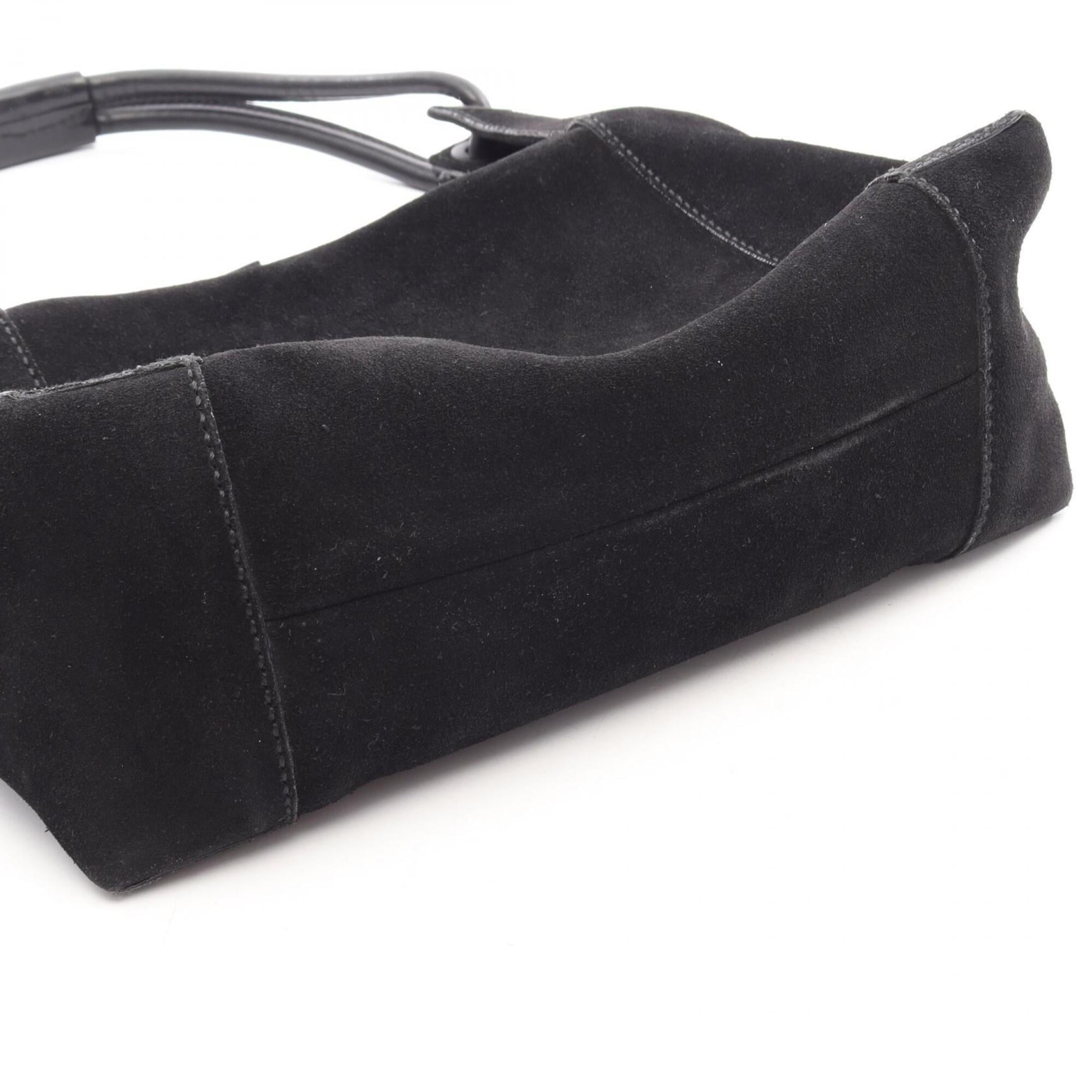 Gucci Black Suede Leather Handbag Shoulder Bag (Pre-Owned)