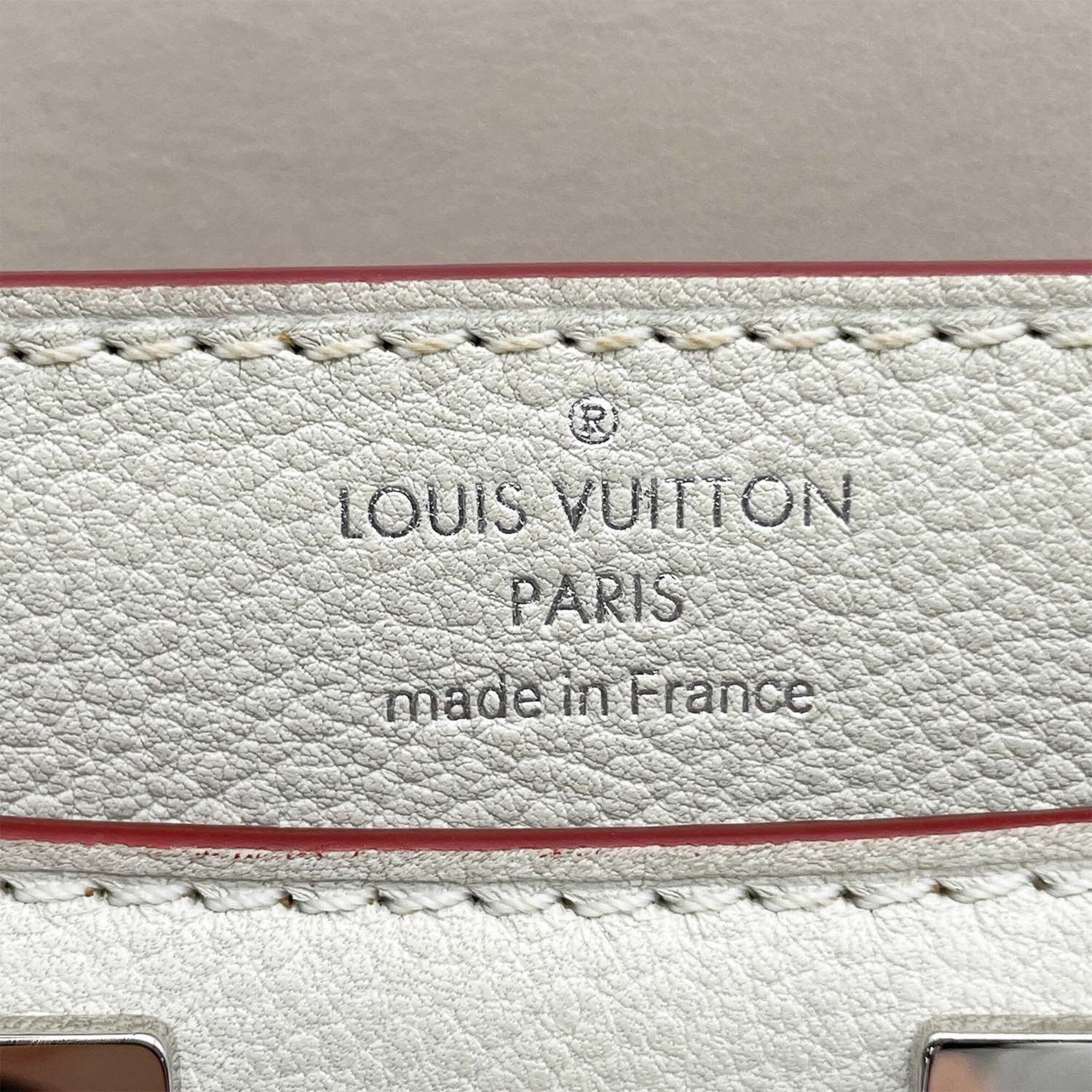 Louis Vuitton Brown White Leather Handbag Shoulder Bag (Pre-Owned)