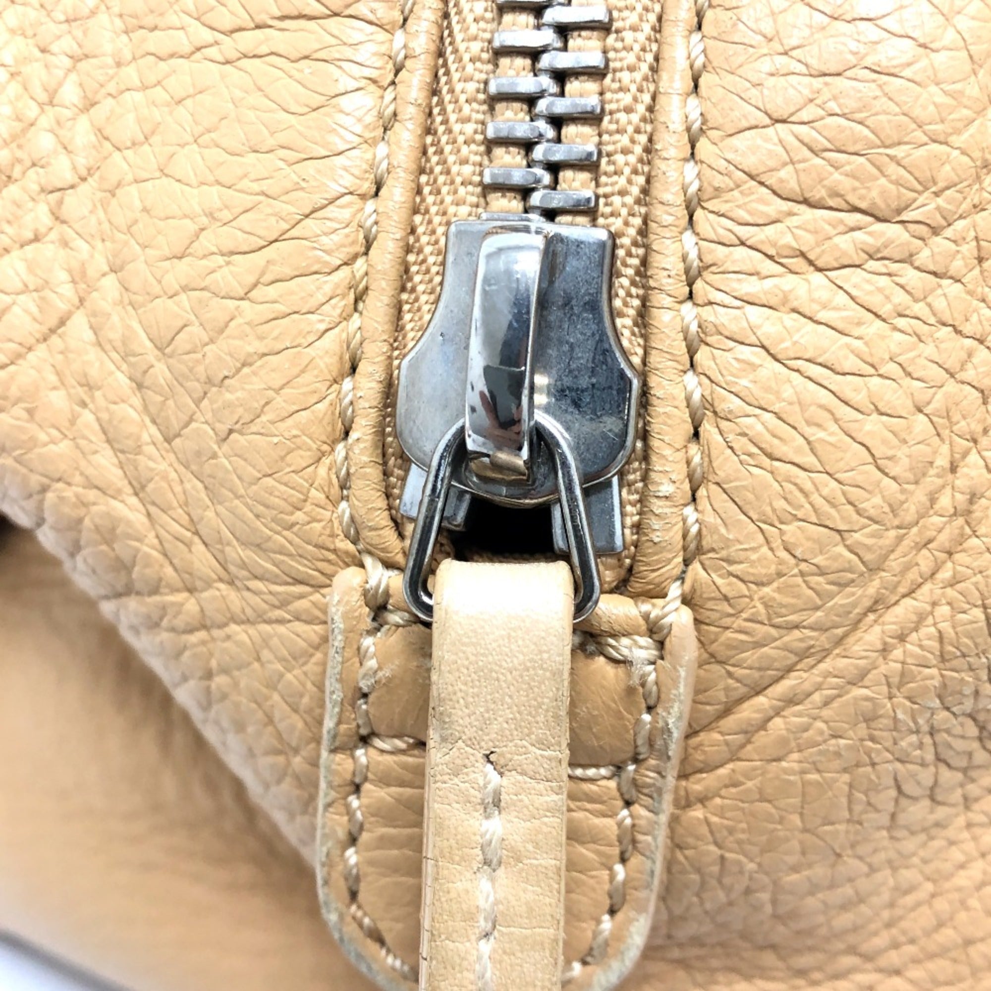 Chanel Beige Leather Boston Bag (Pre-Owned)