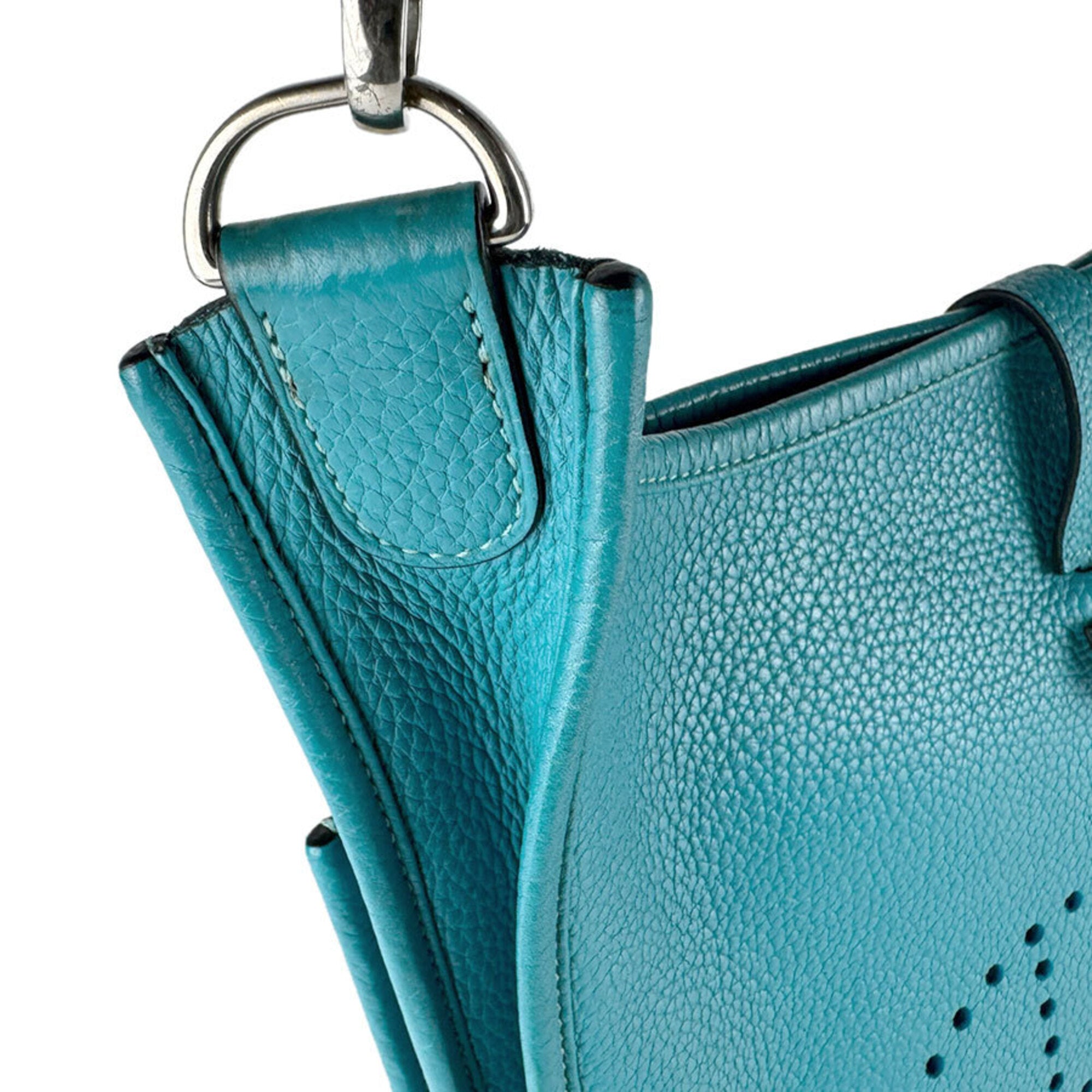 Hermes Blue Leather Shoulder Bag (Pre-Owned)