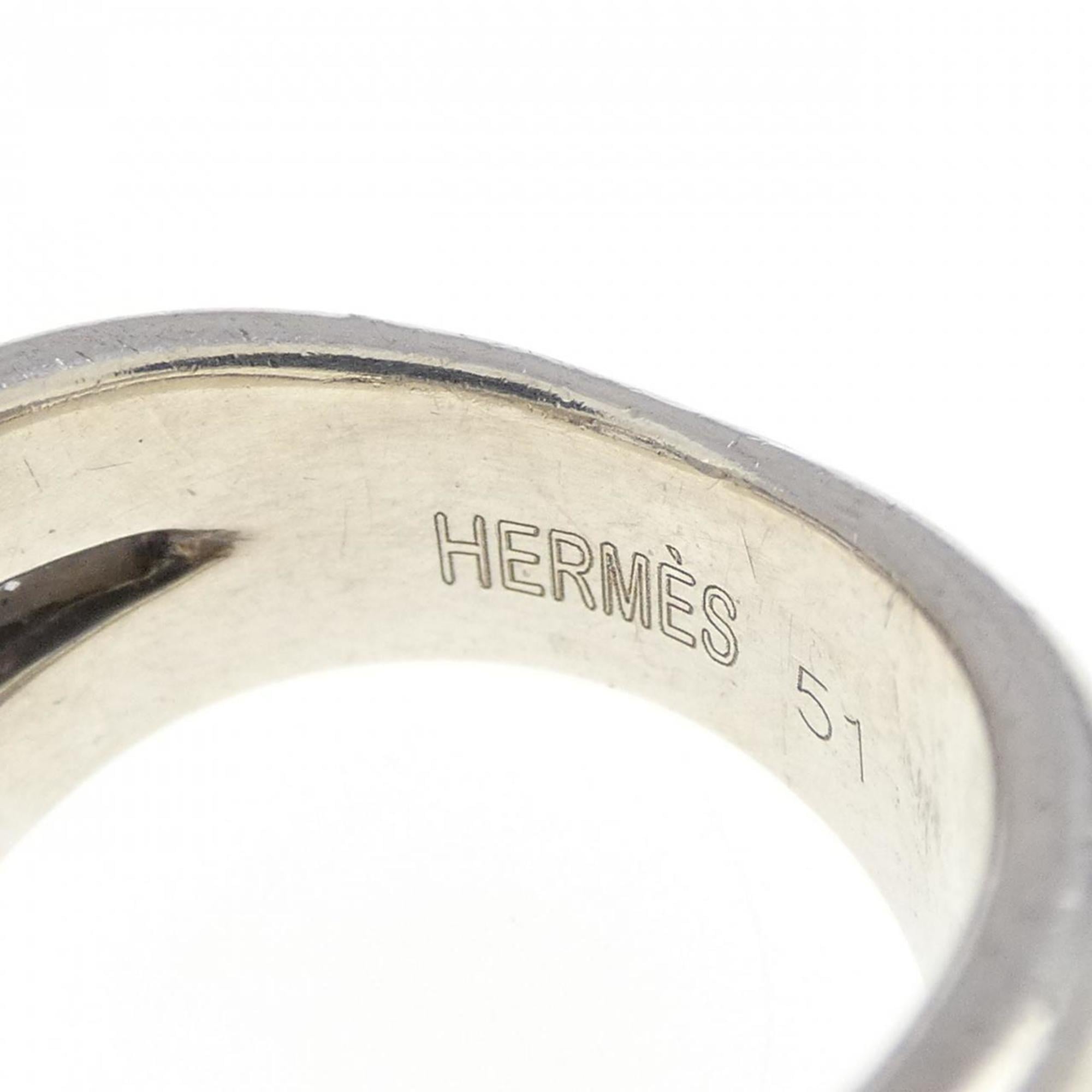 Hermes Silver Band Ring (Pre-Owned)