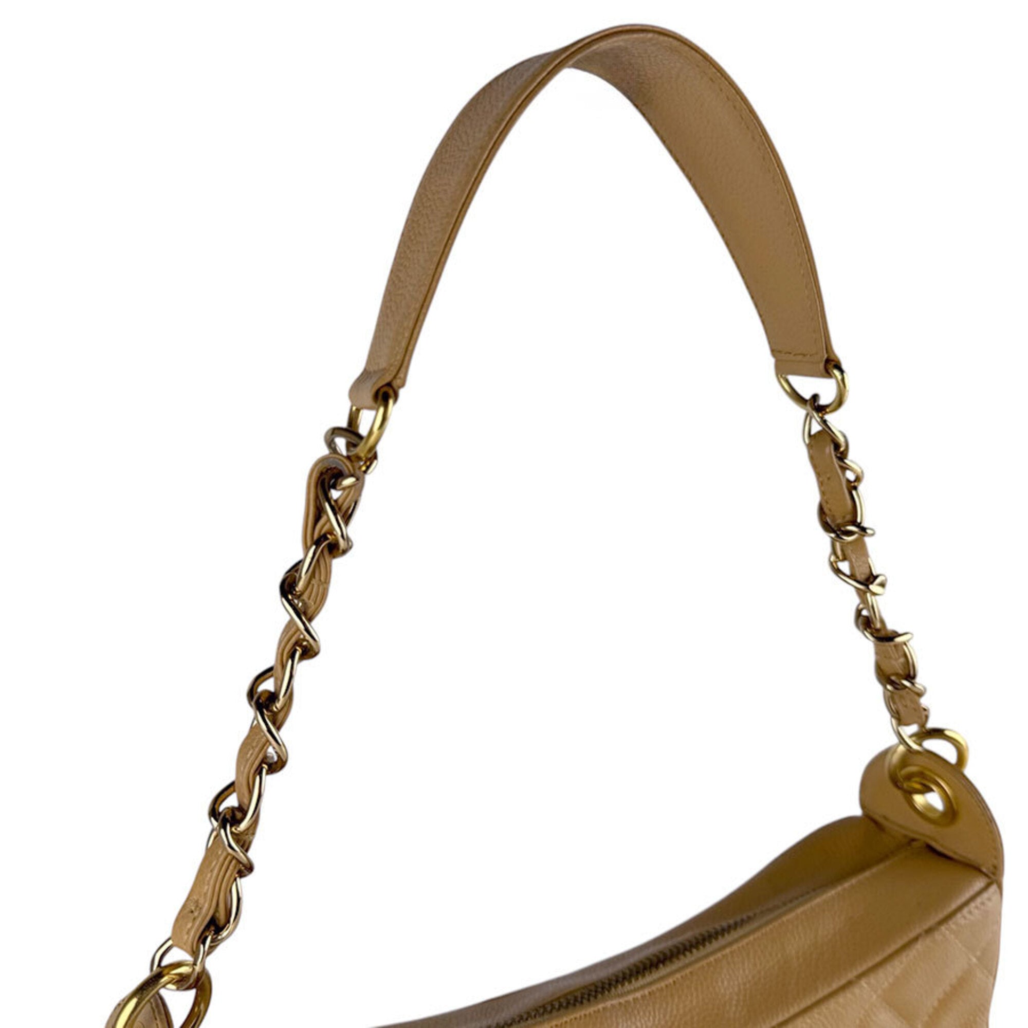 Chanel Camel Grained Calfskin Shoulder Bag (Pre-Owned)