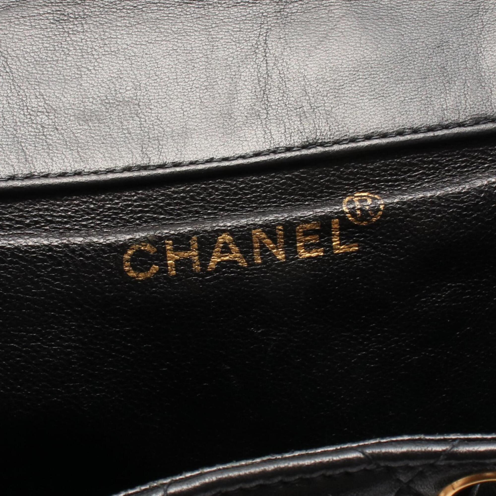 Chanel Black Leather Backpack Handbag (Pre-Owned)